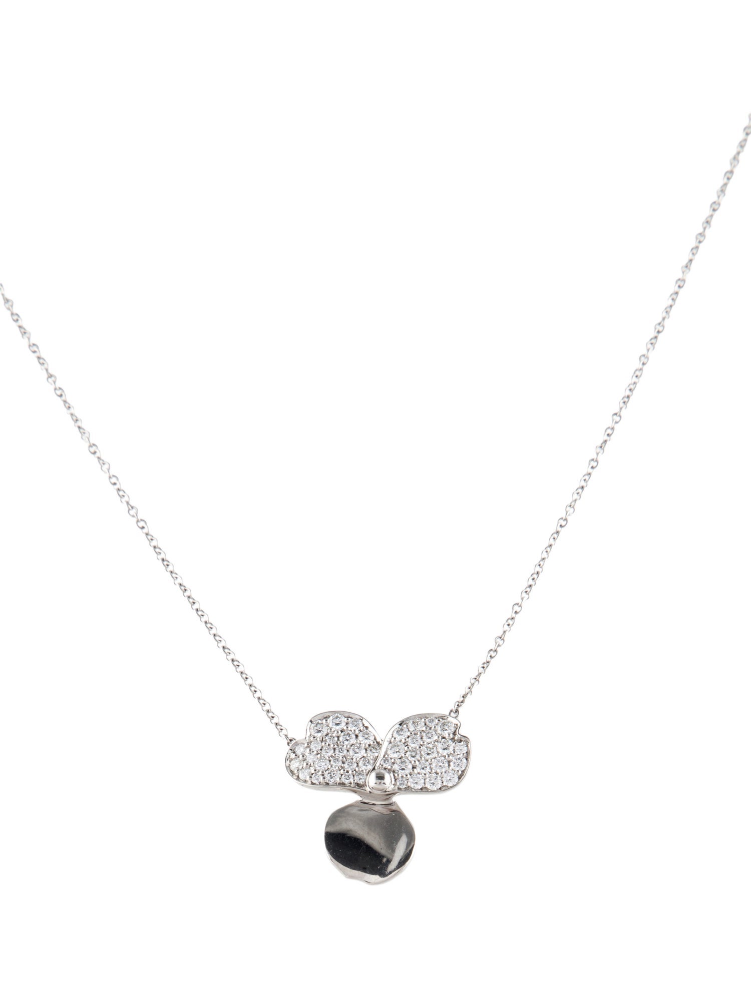 Tiffany & Co. Platinum Diamond Paper Flowers Pendant Necklace