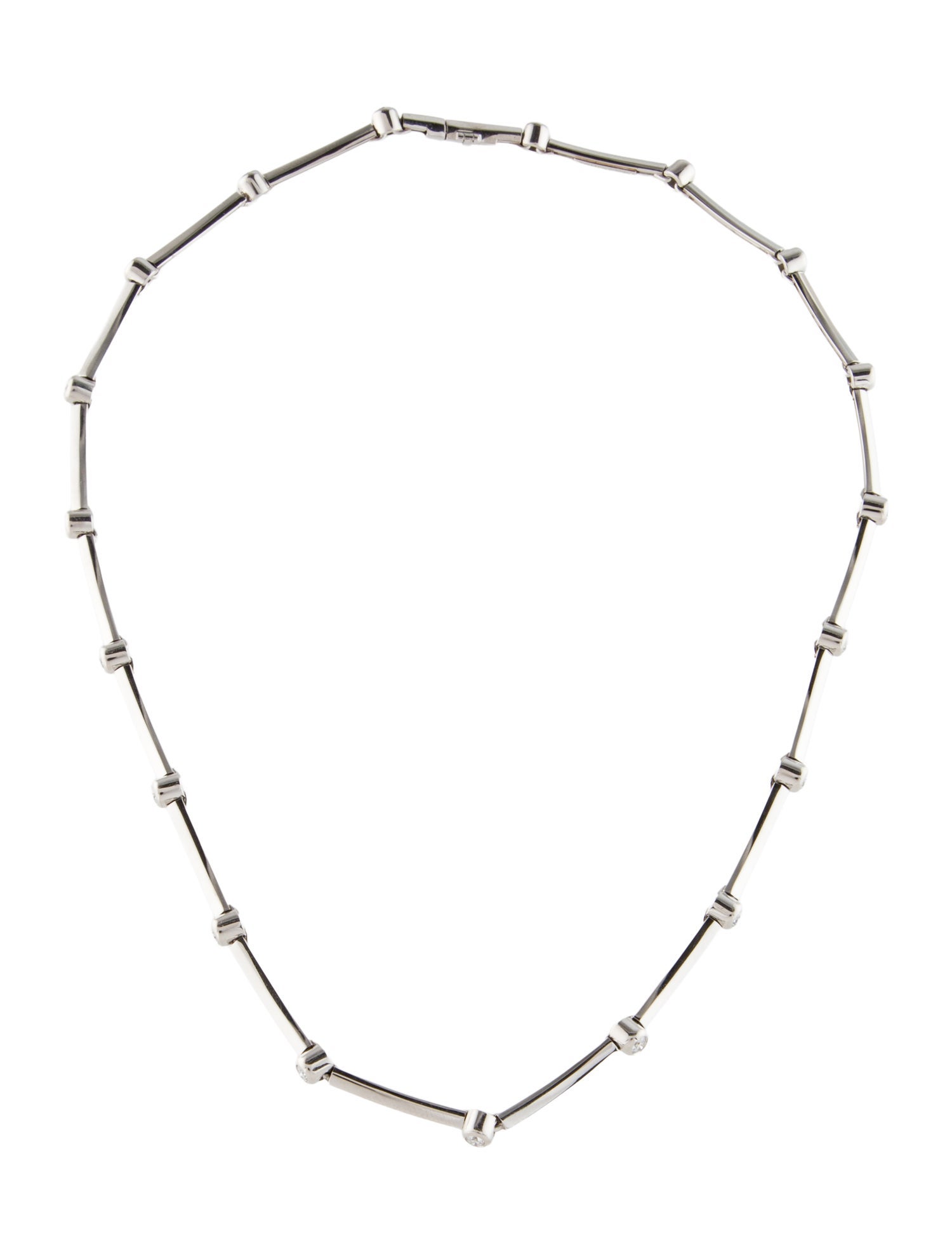 Tiffany & Co. Platinum Diamond Station Collar Necklace