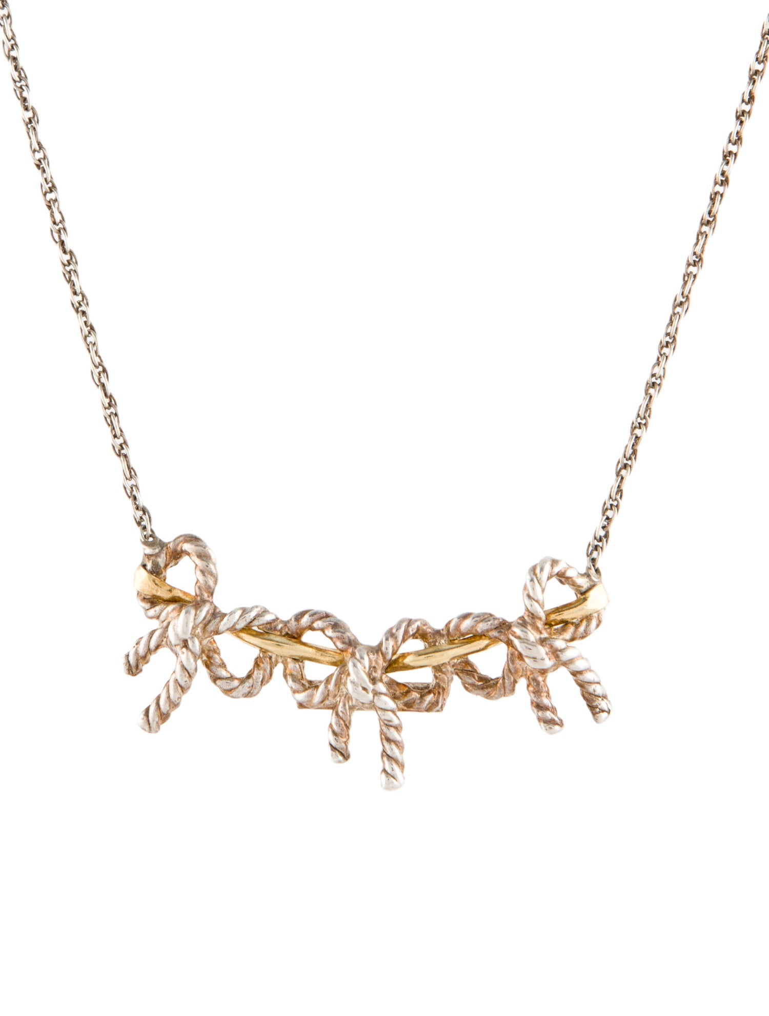 Tiffany & Co. Vintage Two-Tone Bow Necklace