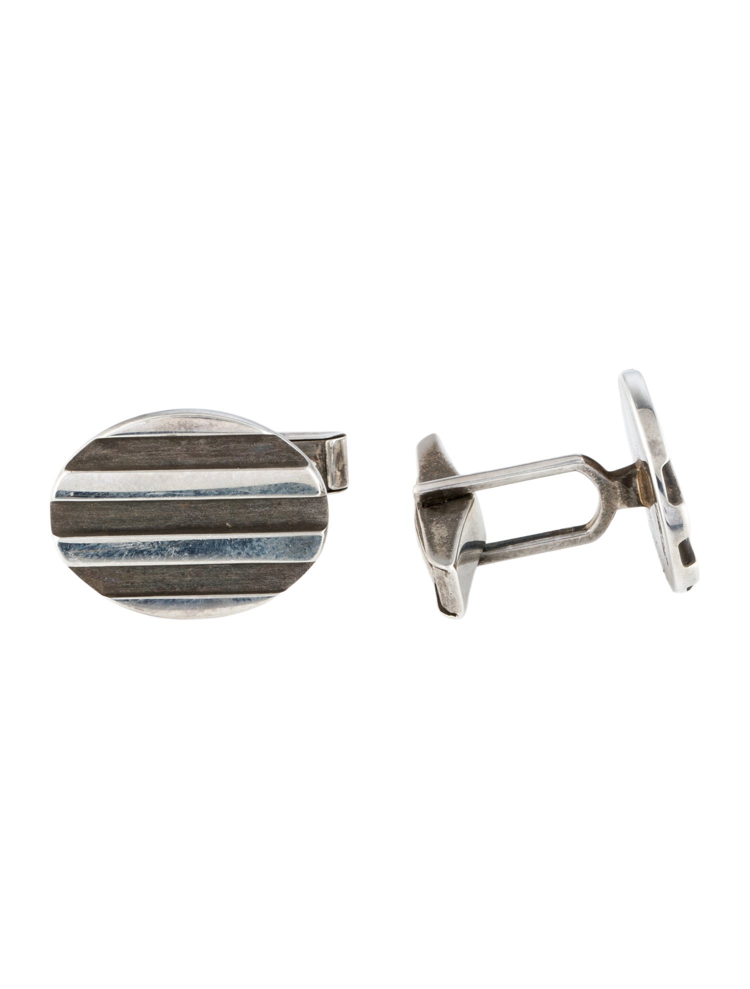 Tiffany & Co. Vintage Oval Striped Cufflinks
