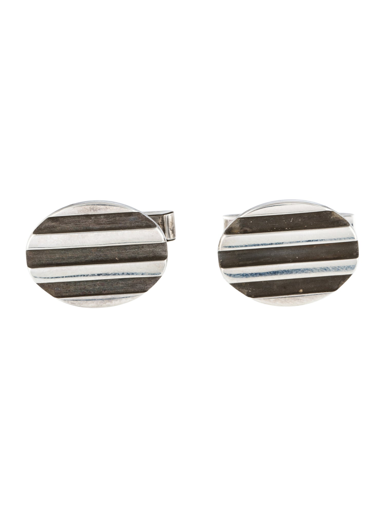 Tiffany & Co. Vintage Oval Striped Cufflinks