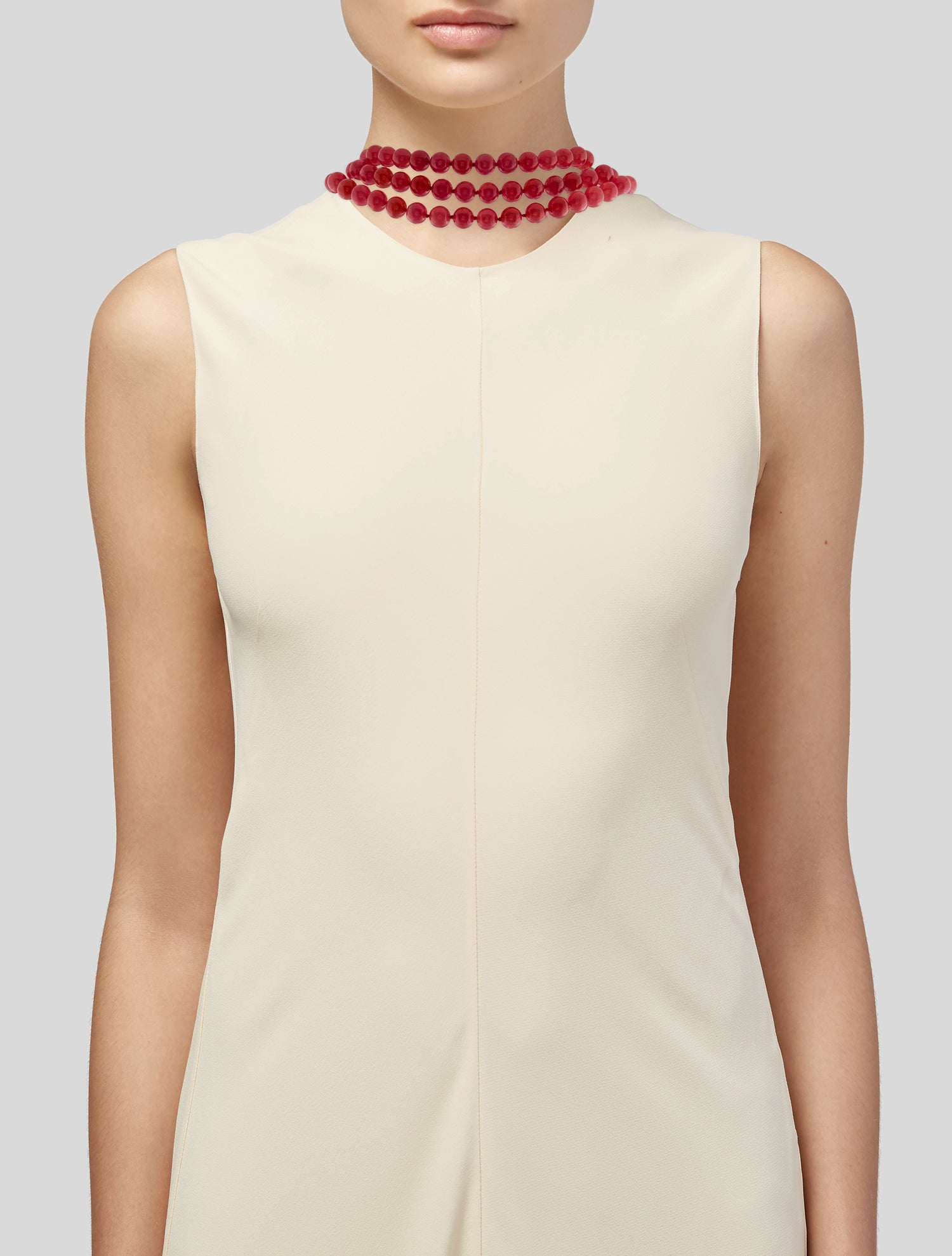 Tiffany & Co. Vintage 18K Rhodochrosite Multi-Strand Bead Necklace