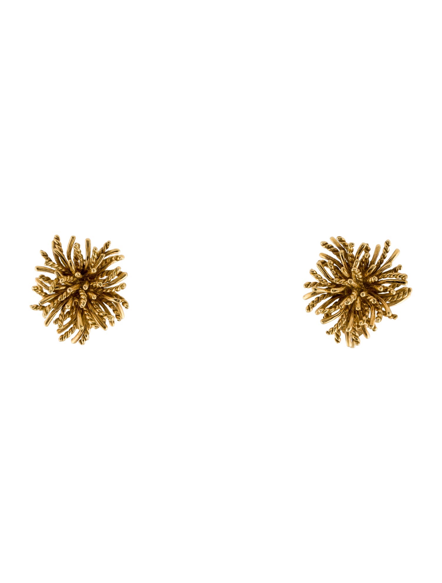 Tiffany & Co. Vintage 18K Flower Clip-On Earrings