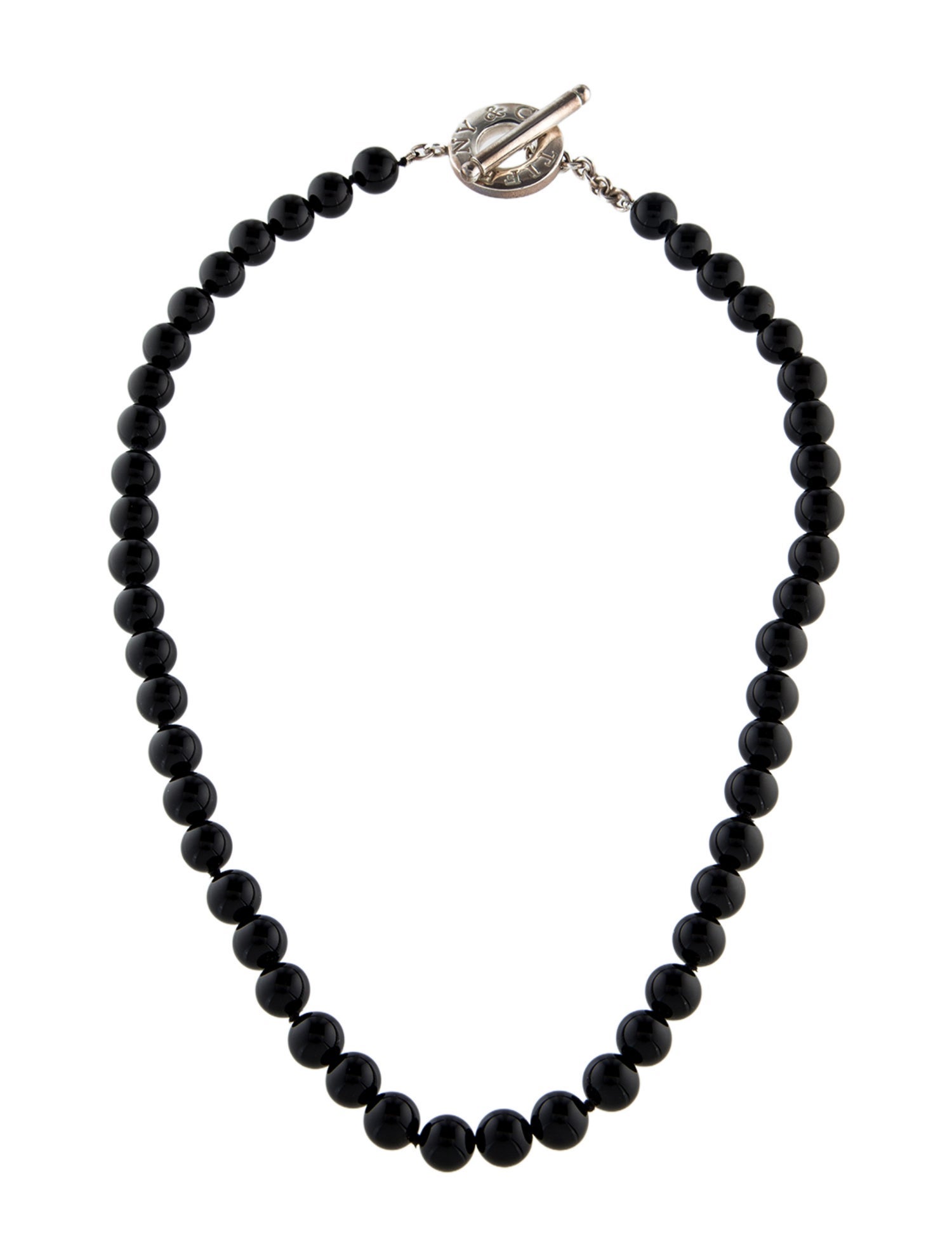 Tiffany & Co. Onyx Toggle Bead Strand Necklace