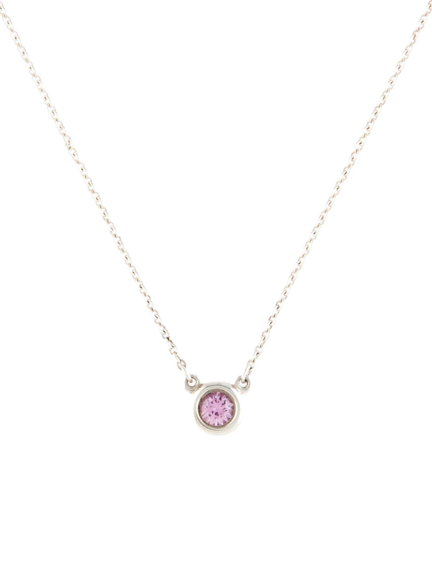 Tiffany & Co. Pink Sapphire Color by the Yard Pendant Necklace