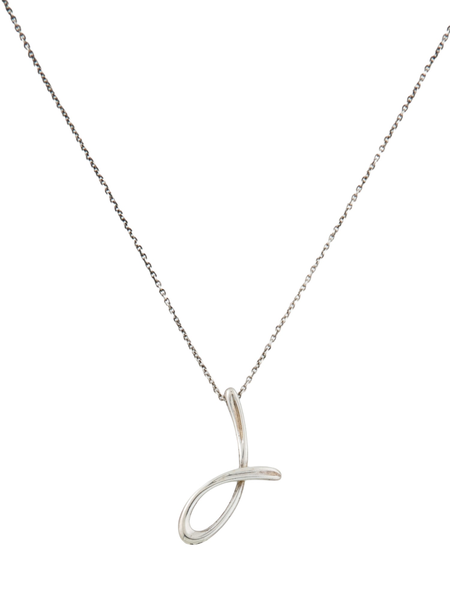 Tiffany & Co. 'J' Small Alphabet Pendant Necklace