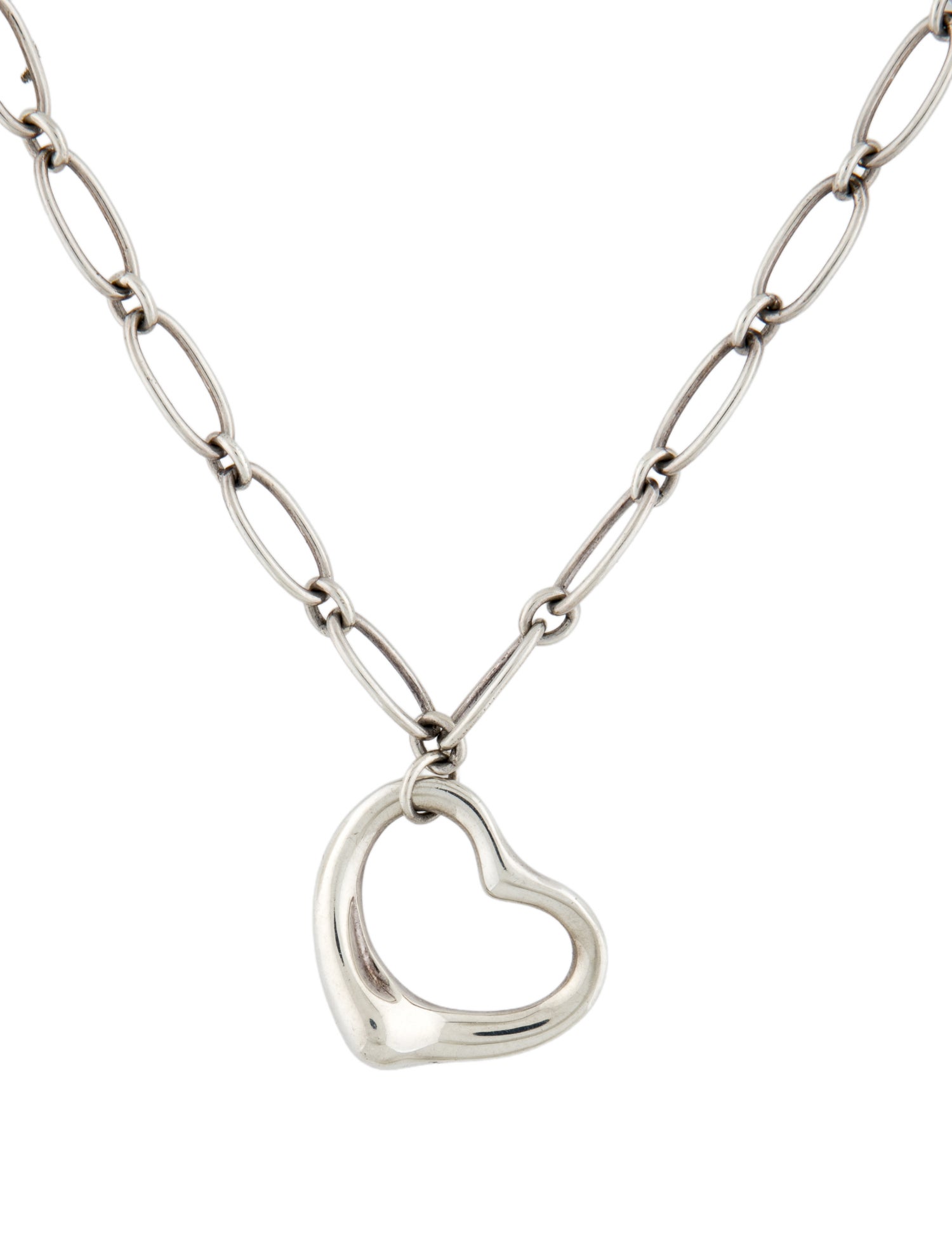 Tiffany & Co. Open Heart Pendant Necklace