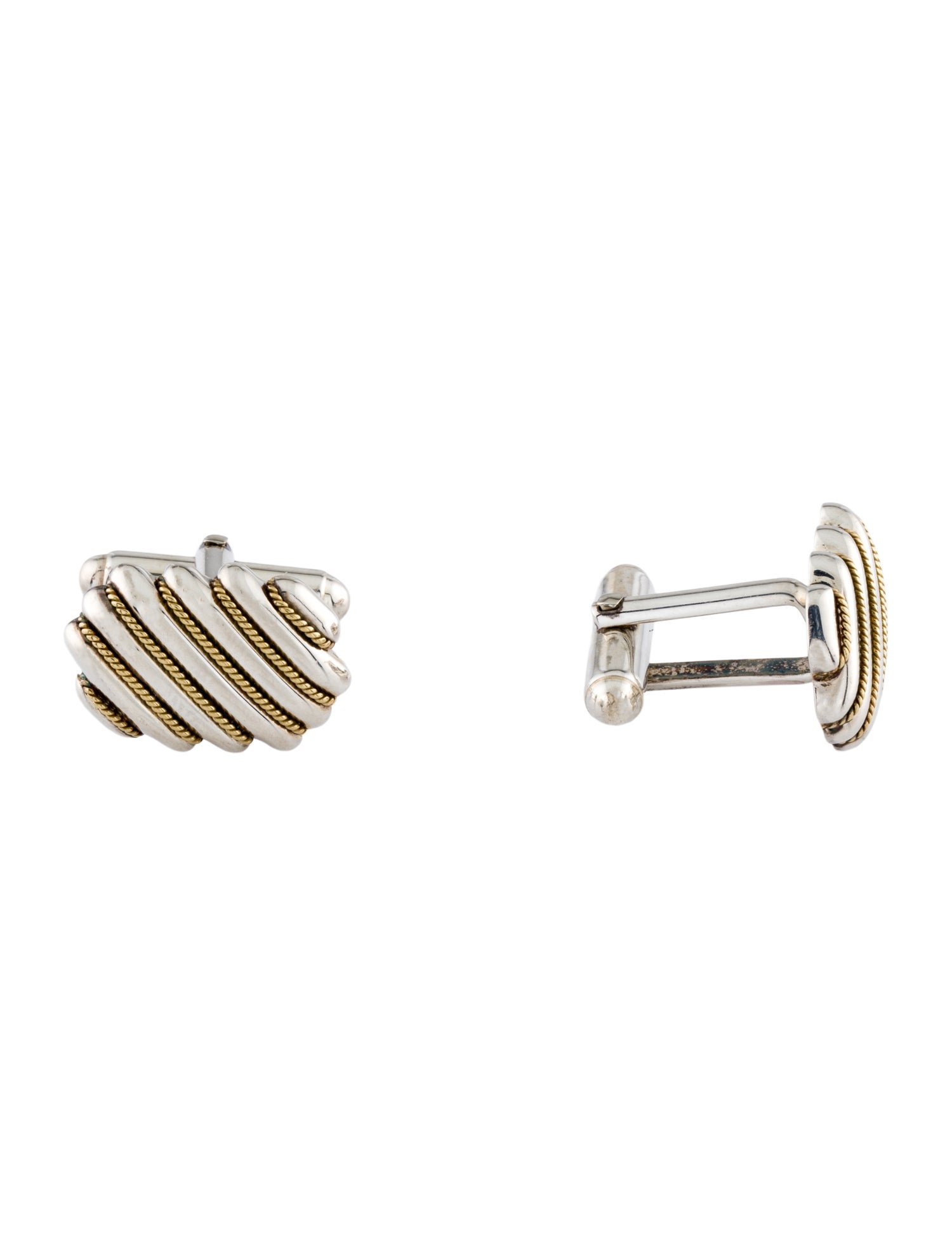 Tiffany & Co. Vintage Two-Tone Rope Chain Cufflinks