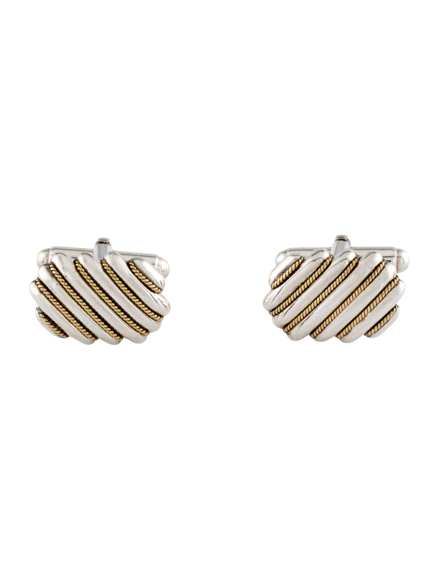Tiffany & Co. Vintage Two-Tone Rope Chain Cufflinks