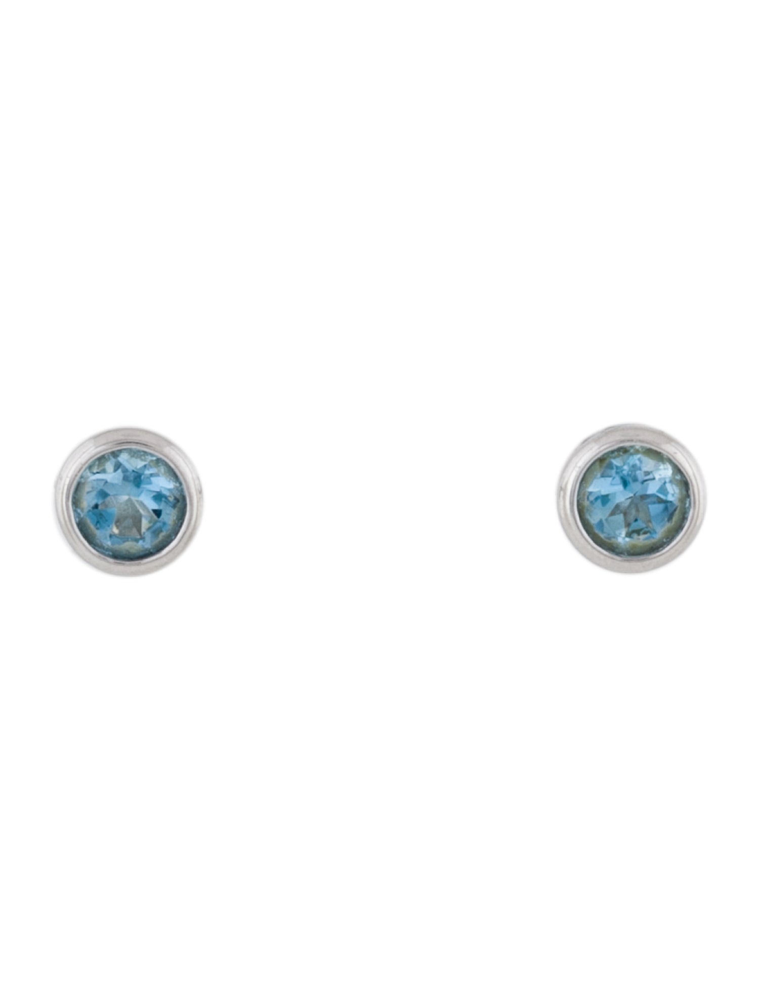 Tiffany & Co. Platinum Aquamarine Color by the Yard Stud Earrings