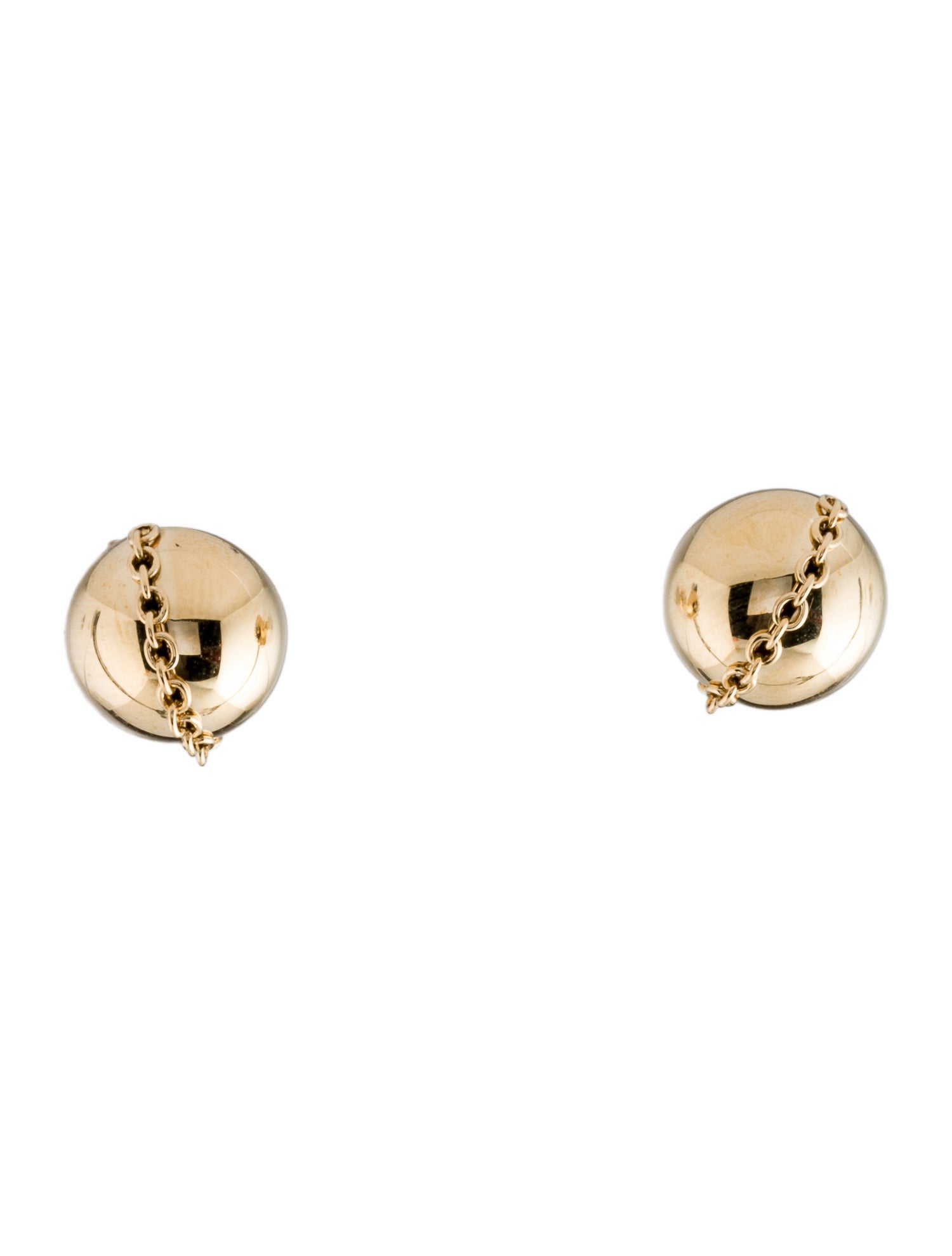 Tiffany & Co. 18K HardWear Chain Ball Stud Earrings