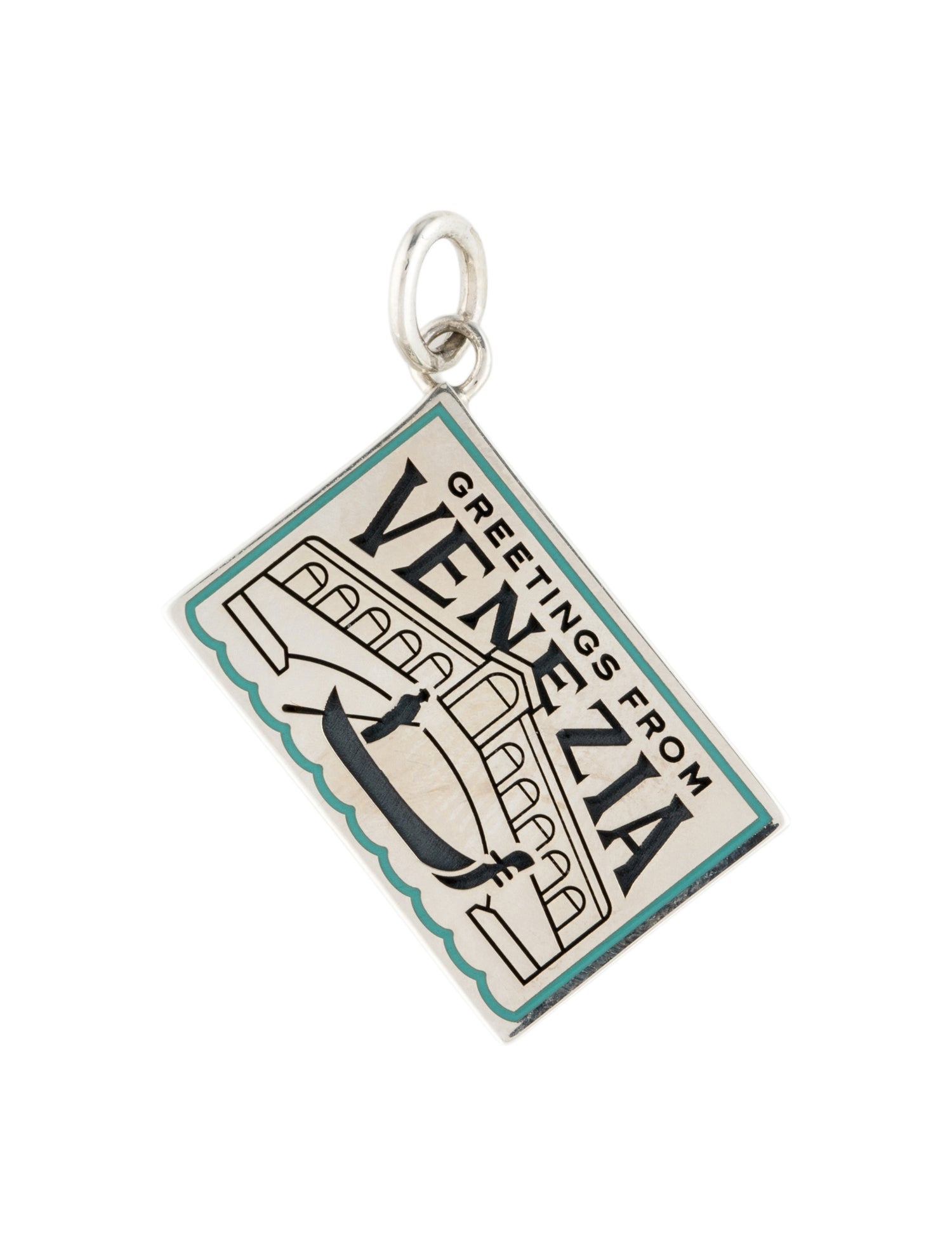 Tiffany & Co. Enamel 'Greetings From Venezia' Postcard Charm