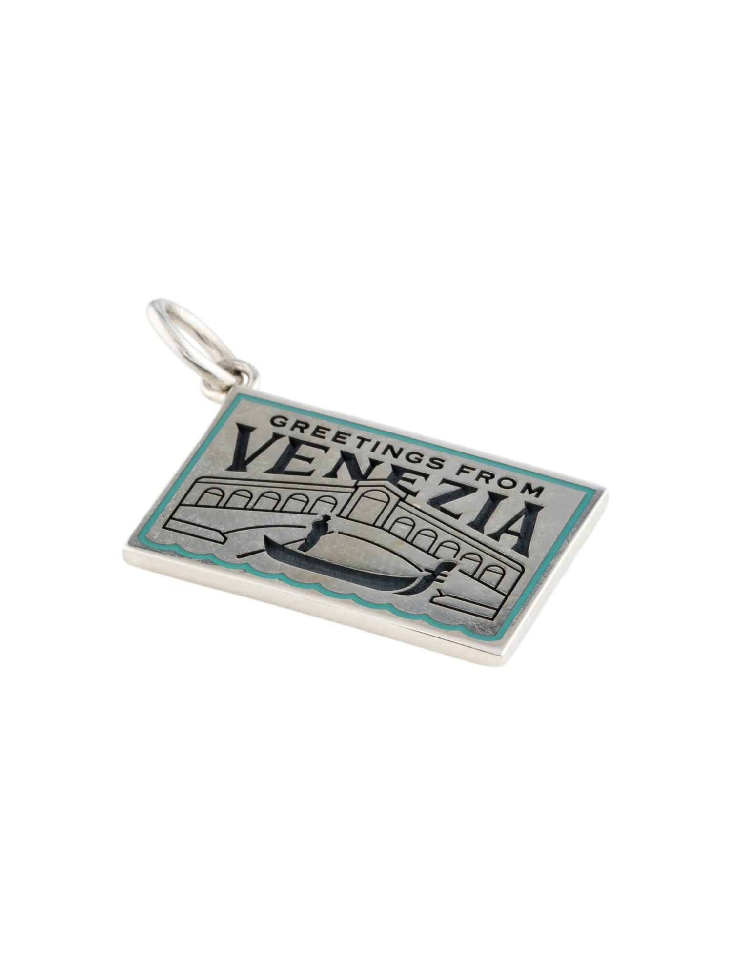 Tiffany & Co. Enamel 'Greetings From Venezia' Postcard Charm