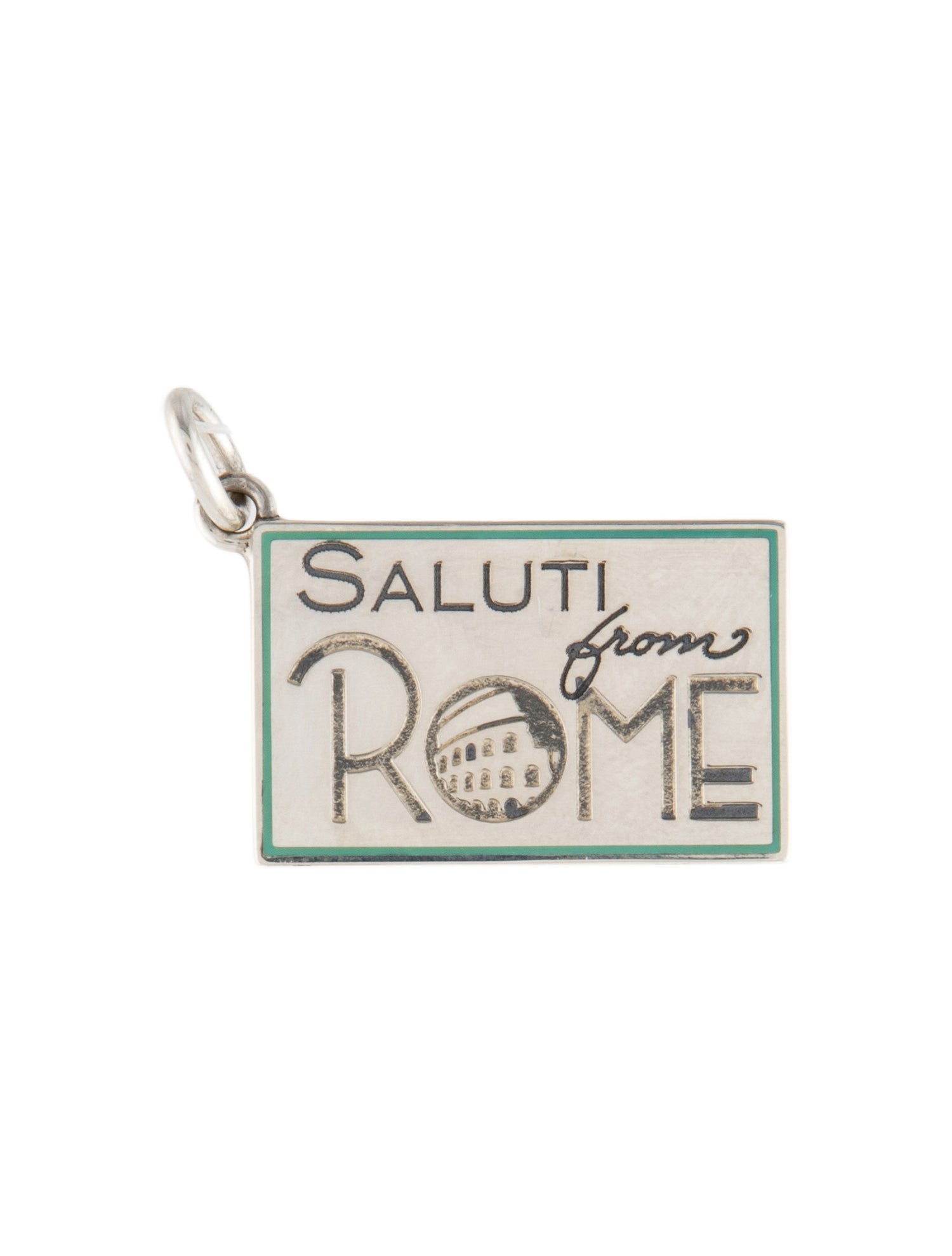 Tiffany & Co. Enamel 'Saluti from Rome' Postcard Charm