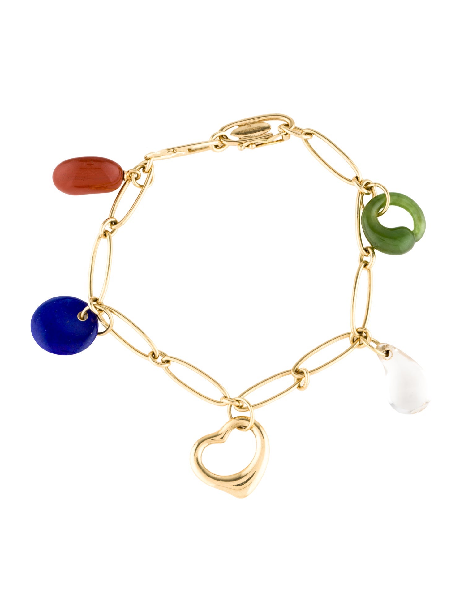 Tiffany & Co. 18K Multistone Five-Stone Charm Bracelet