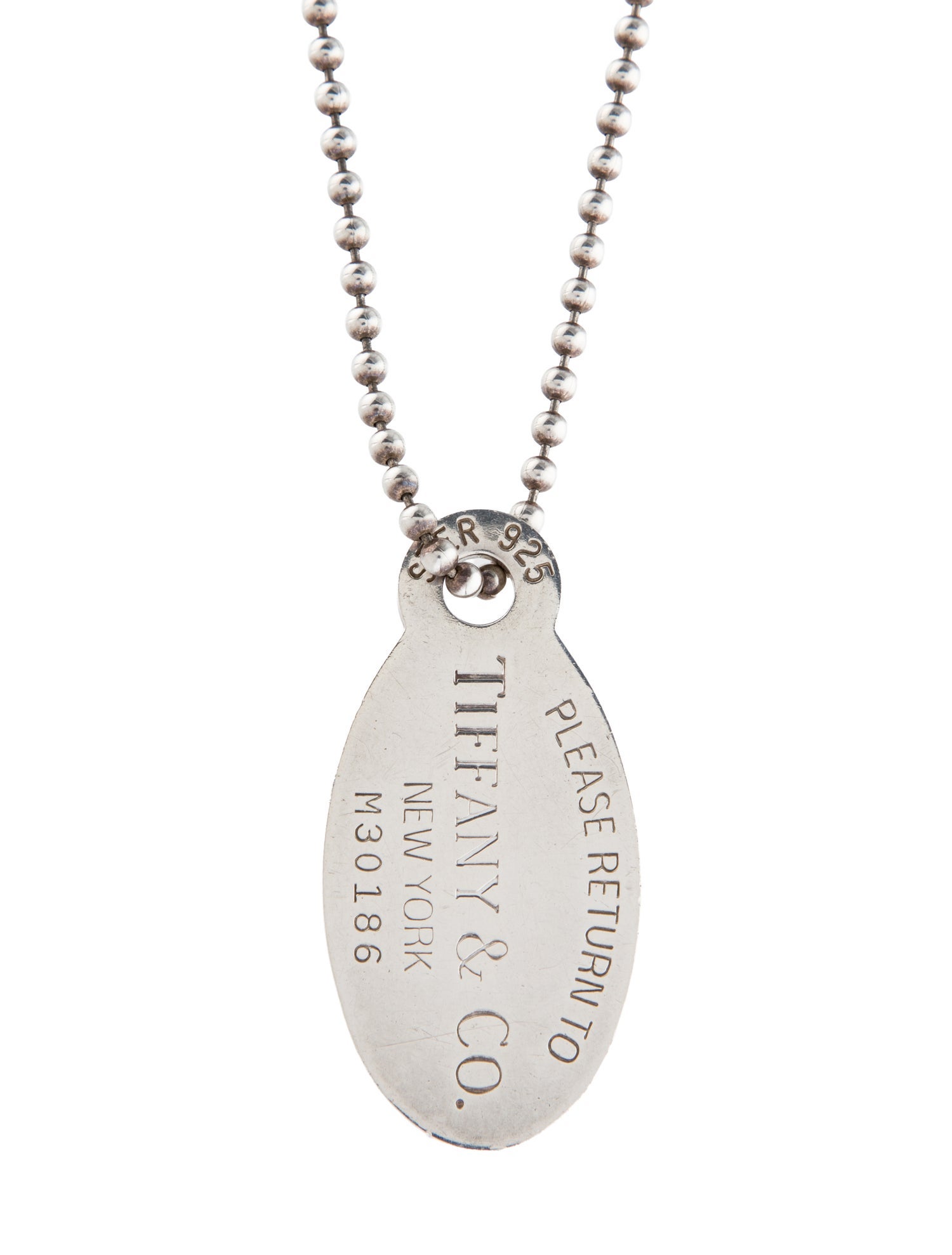Tiffany & Co. Oval Tag Pendant Necklace