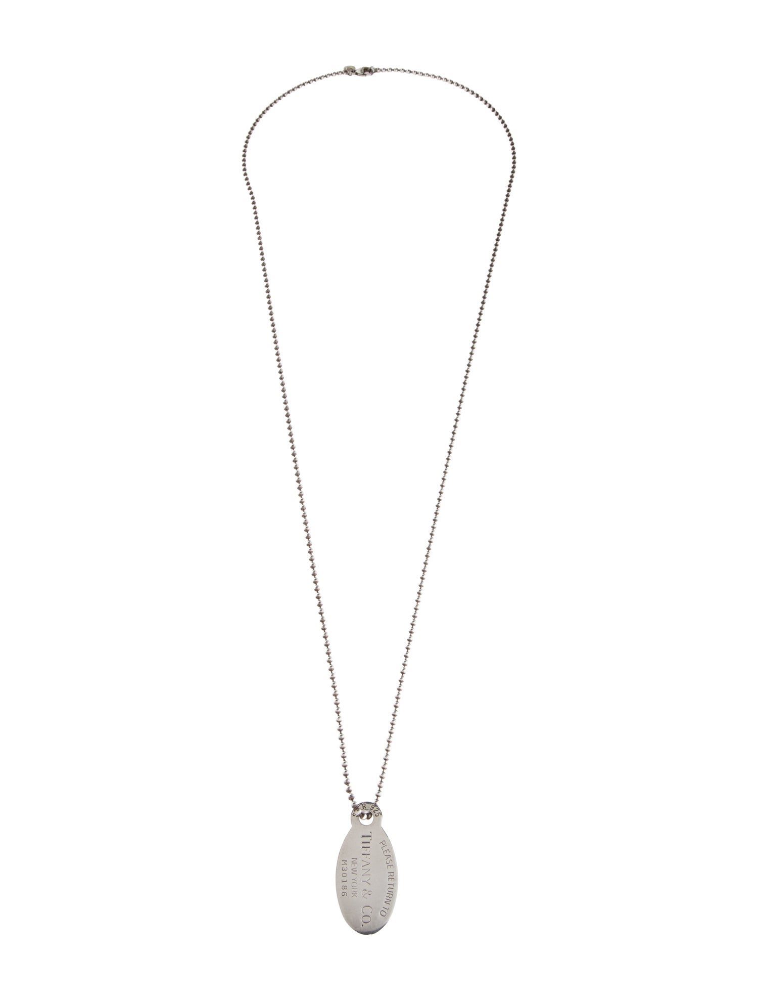 Tiffany & Co. Oval Tag Pendant Necklace