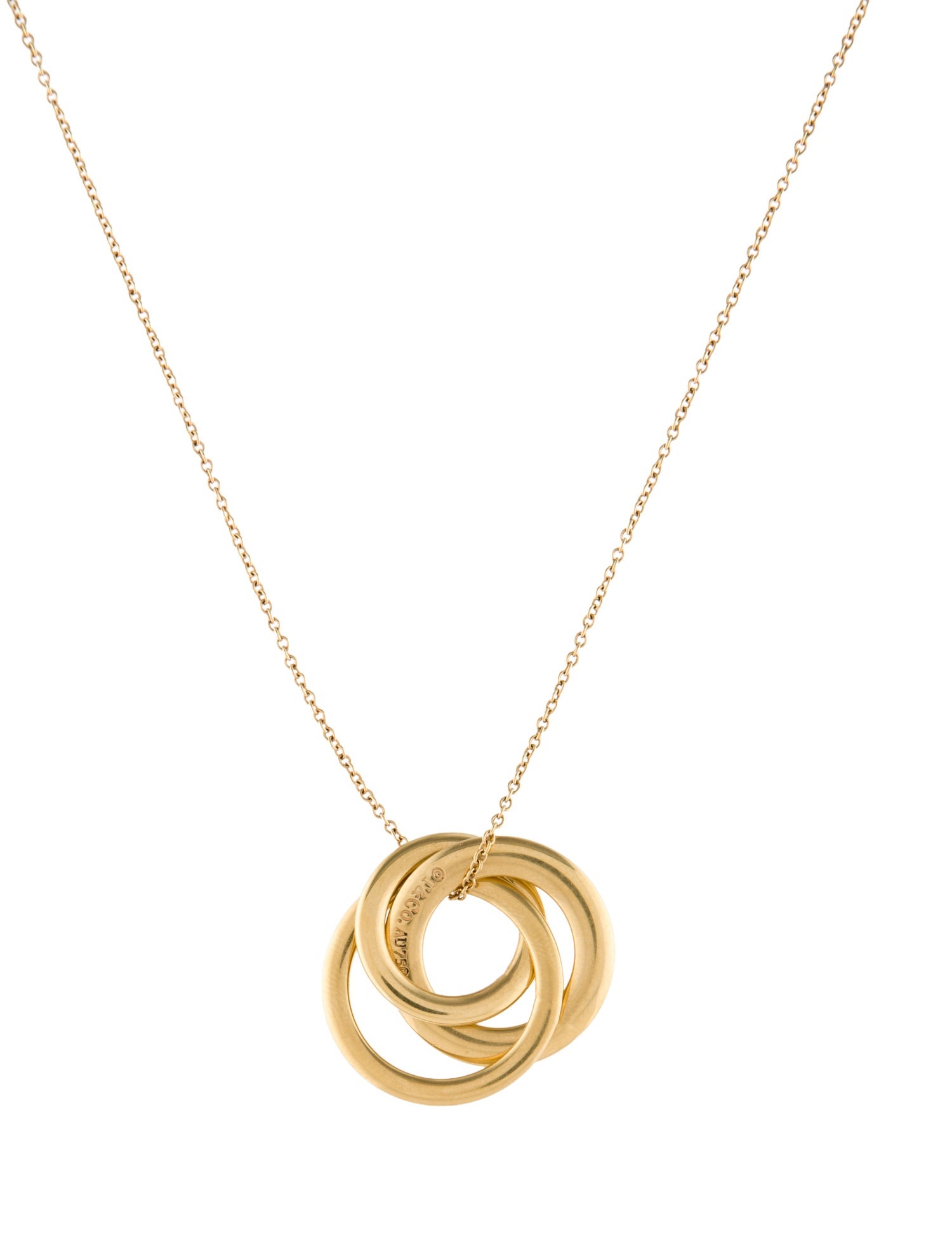 Tiffany & Co. 18K 1837 Interlocking Circles Pendant Necklace