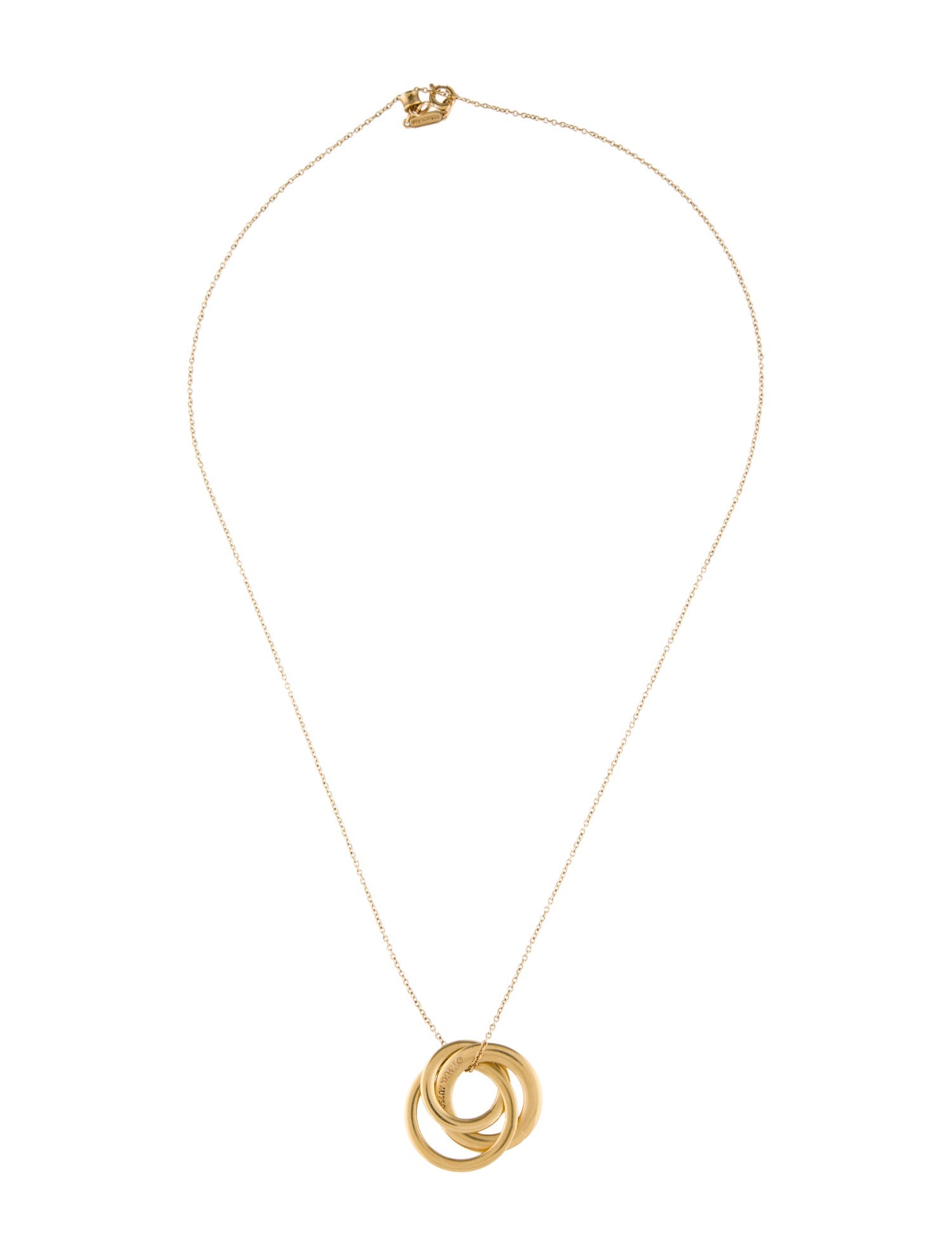 Tiffany & Co. 18K 1837 Interlocking Circles Pendant Necklace