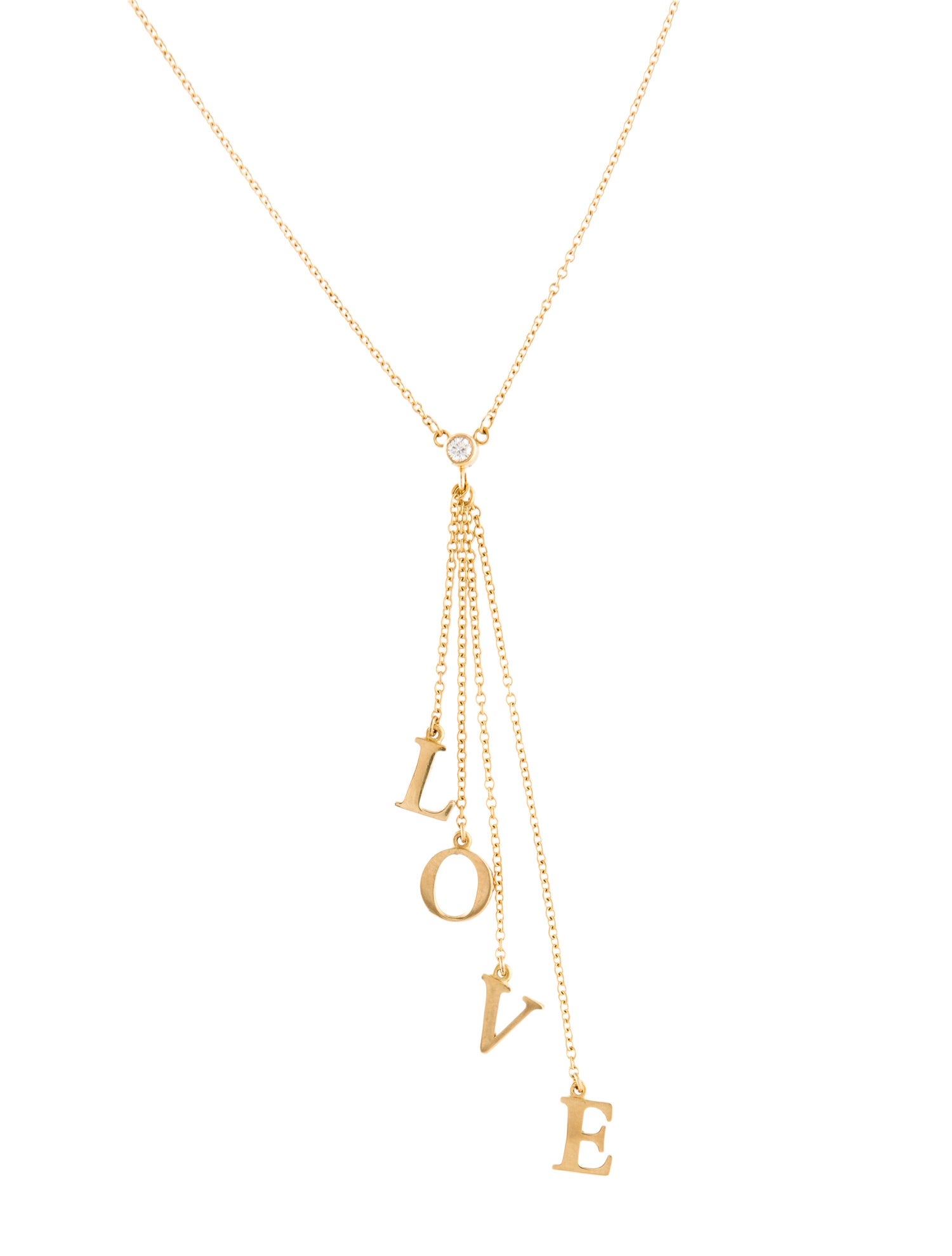 Tiffany & Co. 18K Diamond Love Lavalier Necklace