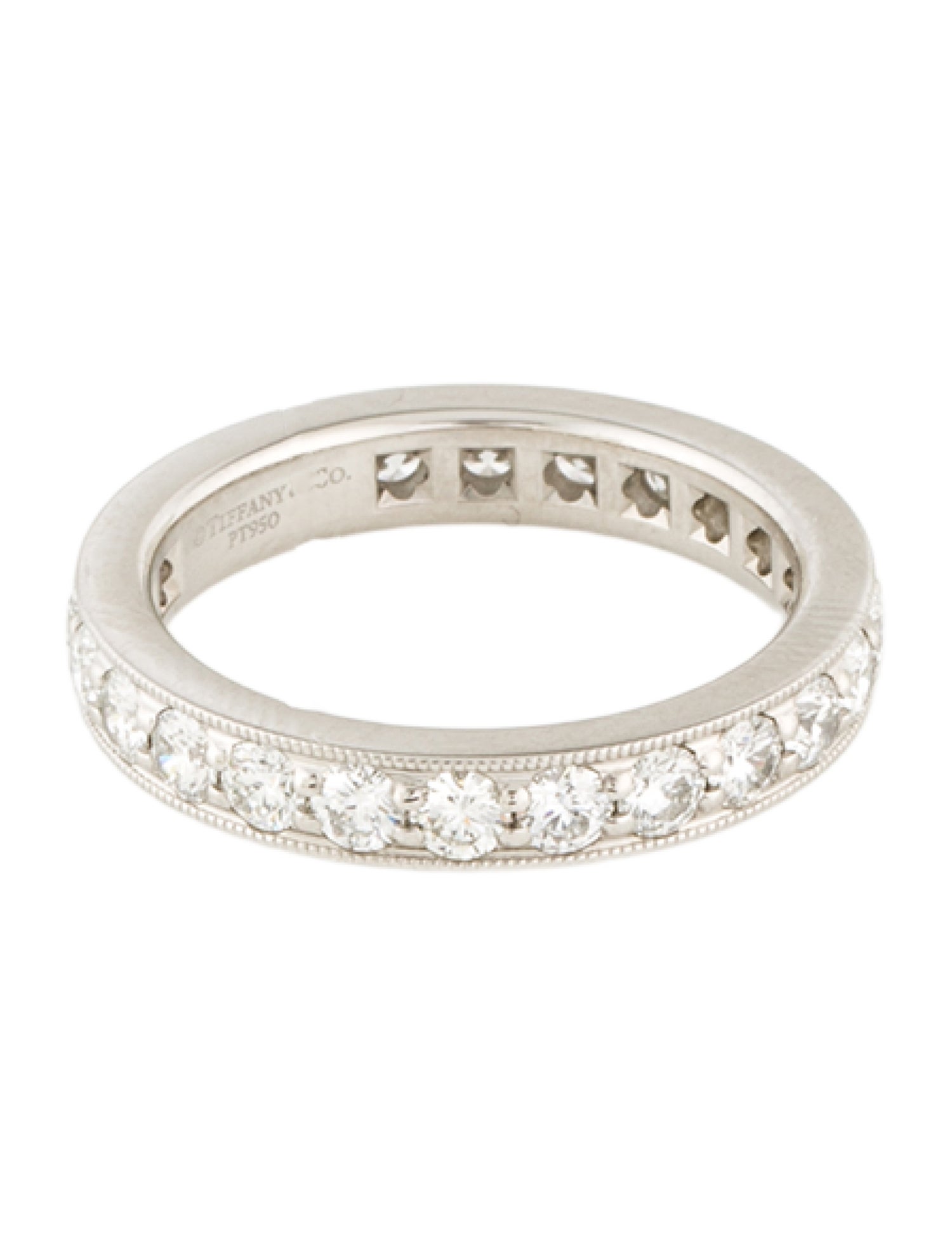Tiffany & Co. Platinum 1.31ctw Diamond Tiffany Together Milgrain Eternity Band