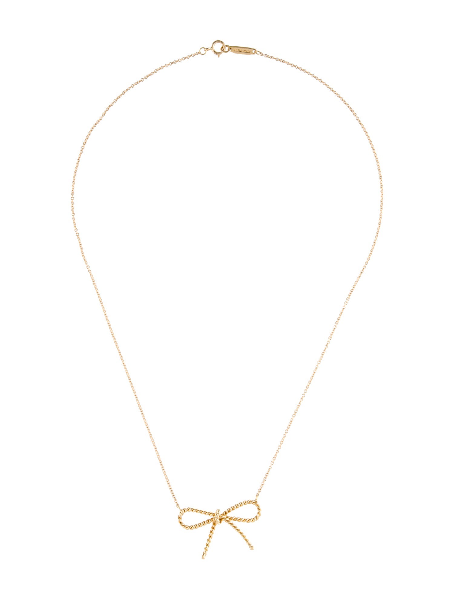 Tiffany & Co. 18K Twisted Bow Pendant Necklace