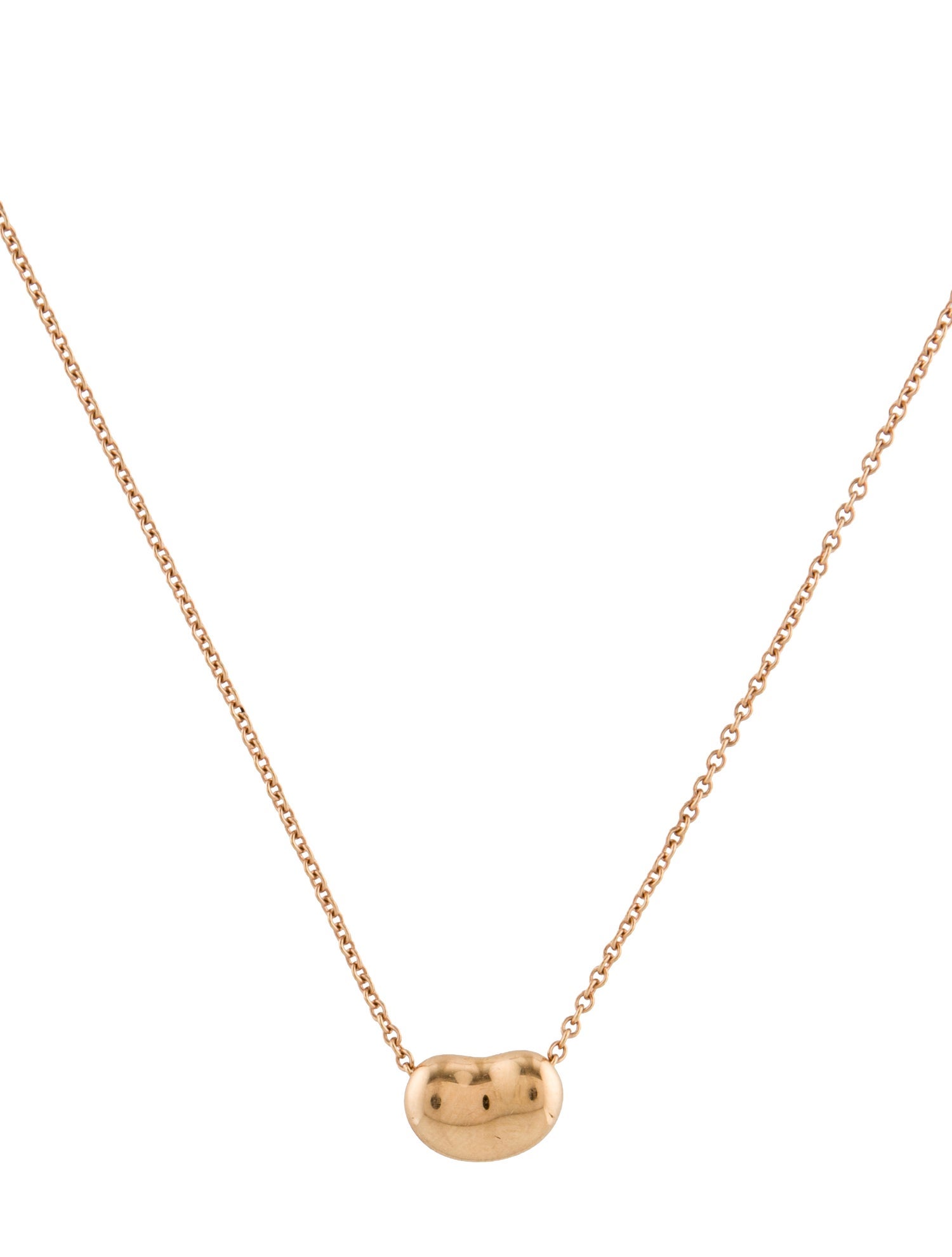 Tiffany & Co. 18K Bean Design Pendant Necklace