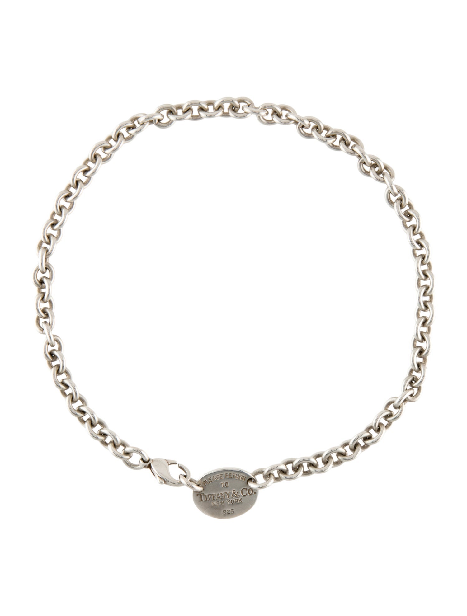 Tiffany & Co. Oval Tag Choker Necklace