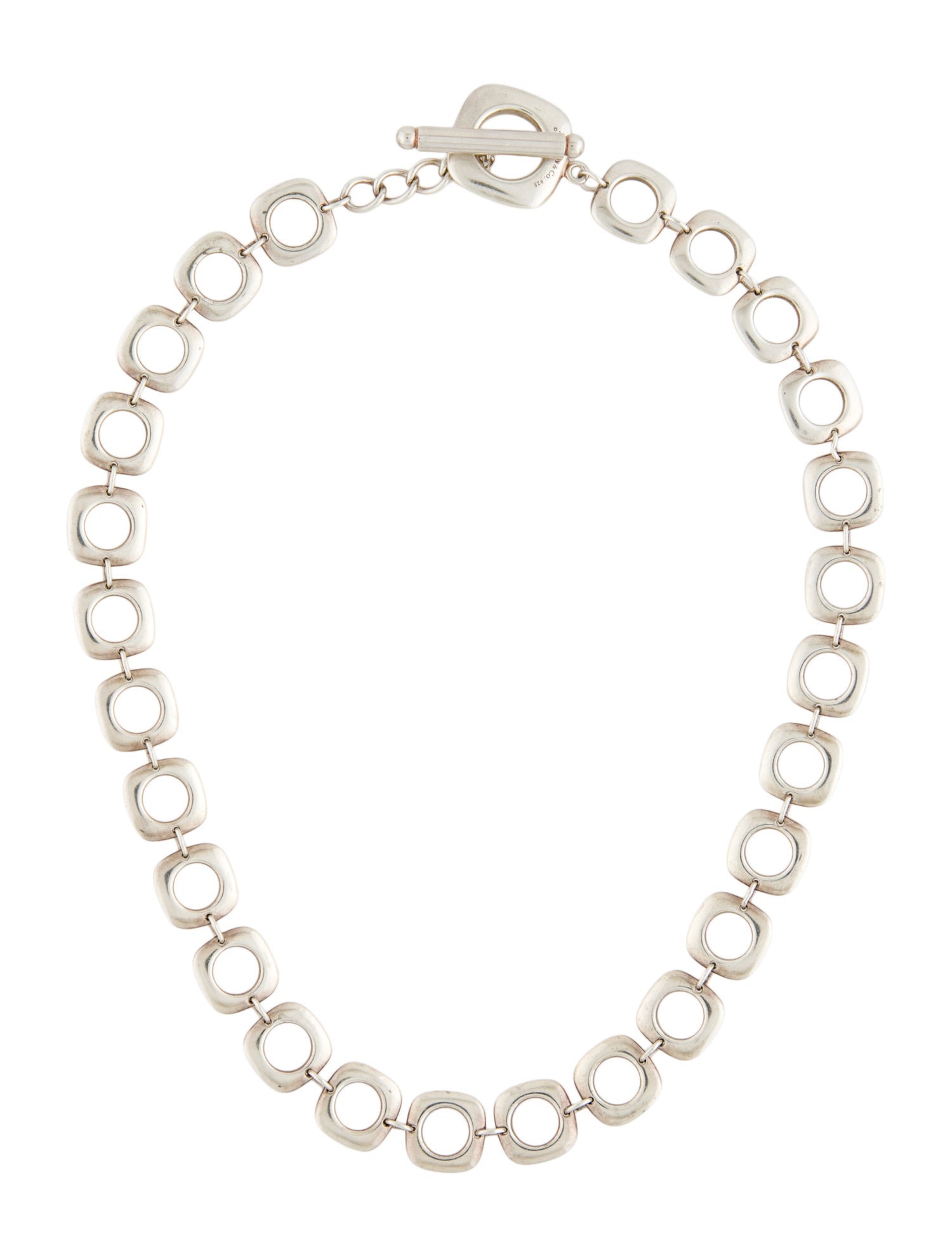 Tiffany & Co. Square Cushion Link Toggle Necklace