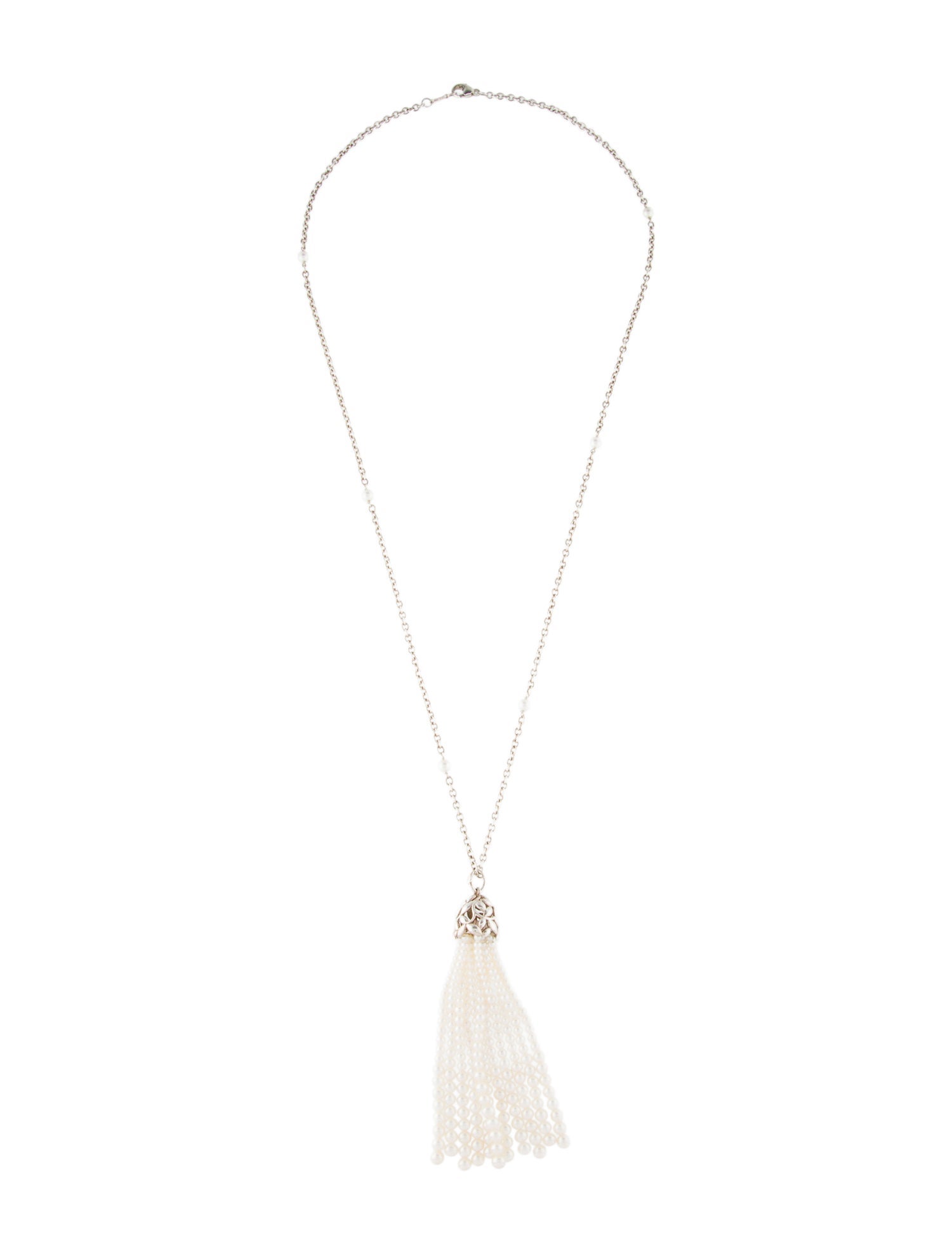 Tiffany & Co. Pearl Paloma Picasso Olive Leaf Tassel Pendant Necklace