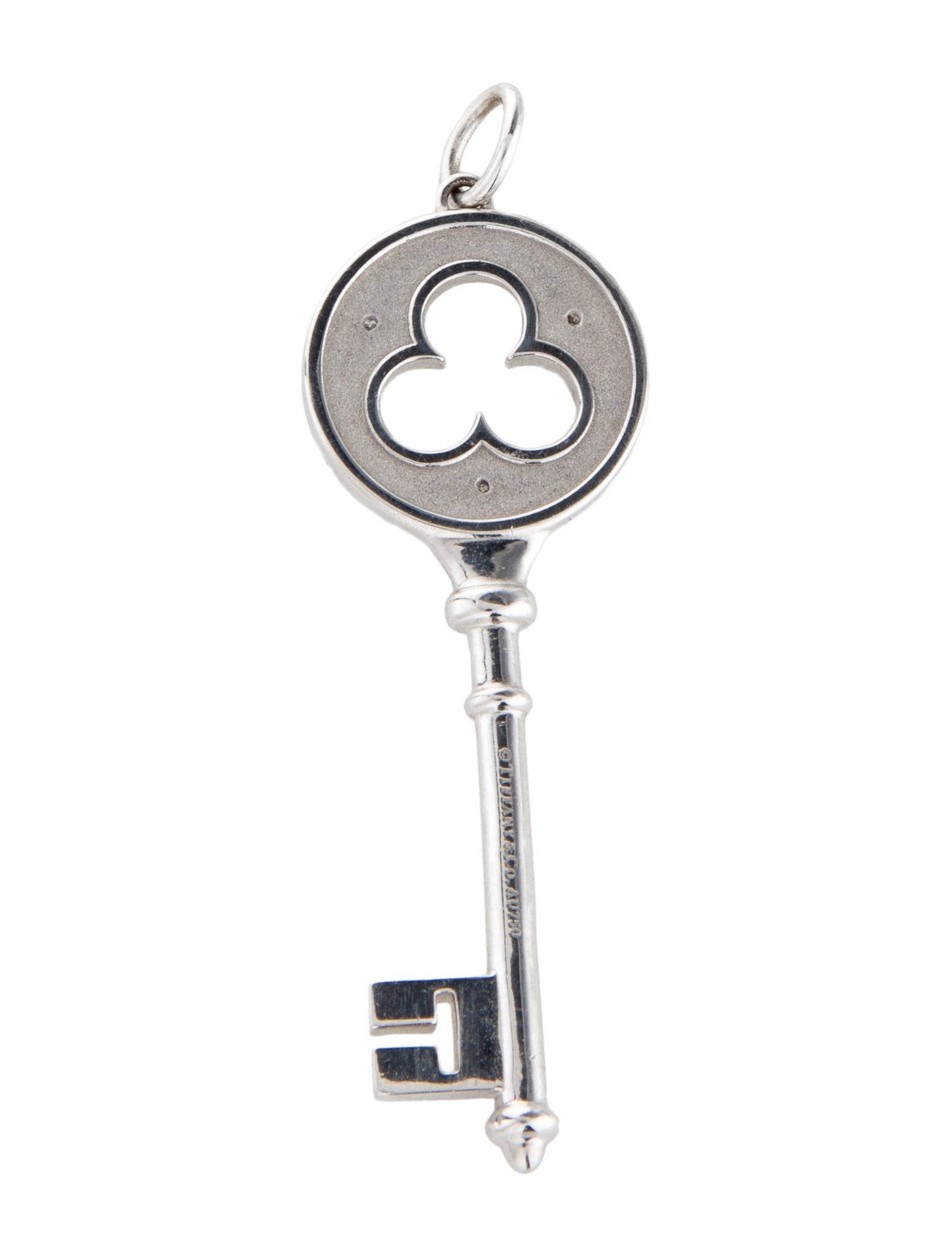 Tiffany & Co. 18K Diamond Clover Key Pendant