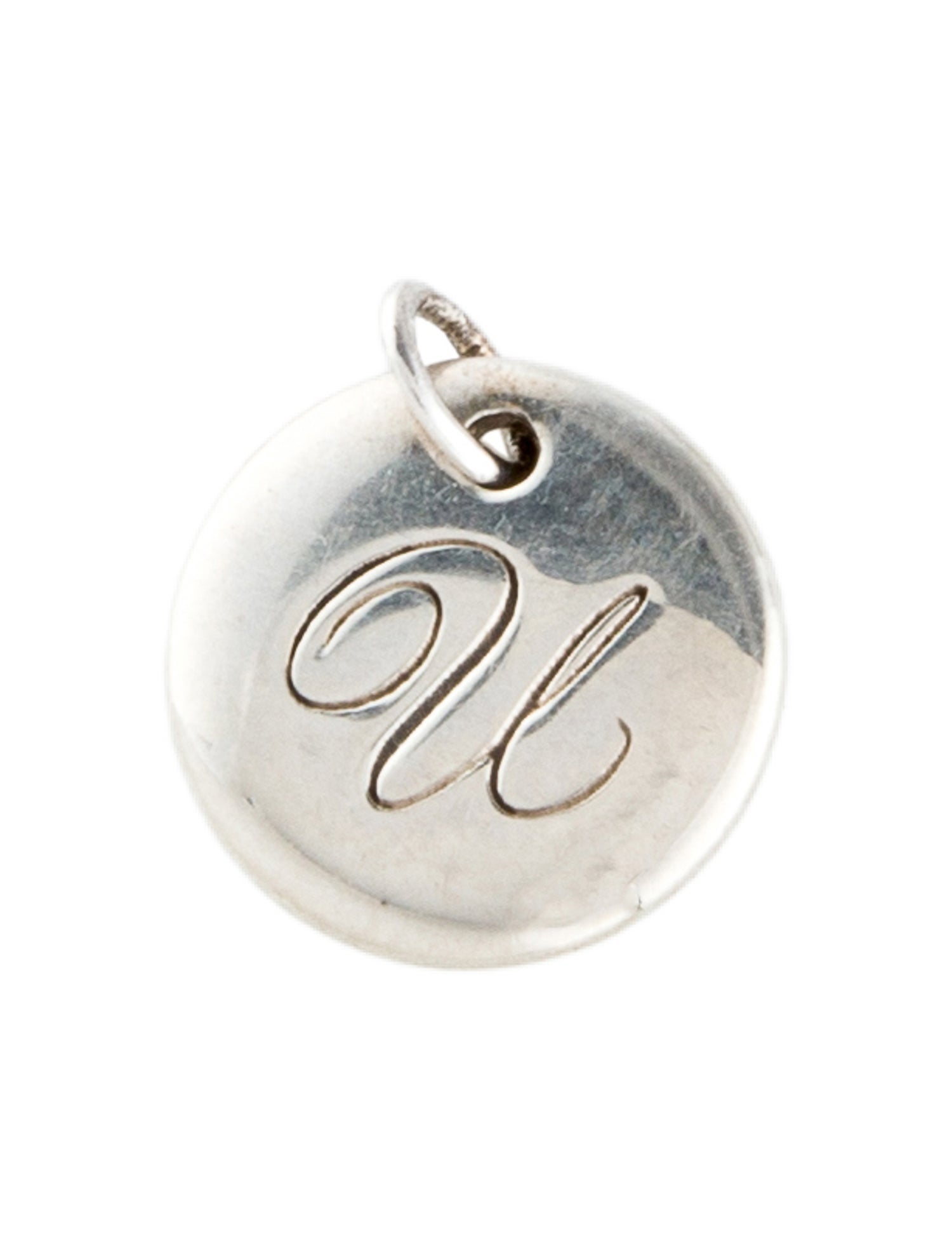Tiffany & Co. Letter 'U' Round Charm Pendant
