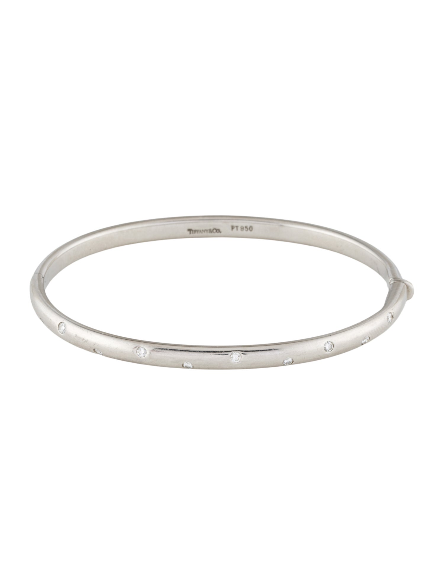 Tiffany & Co. Platinum Diamond Etoile Bangle Bracelet