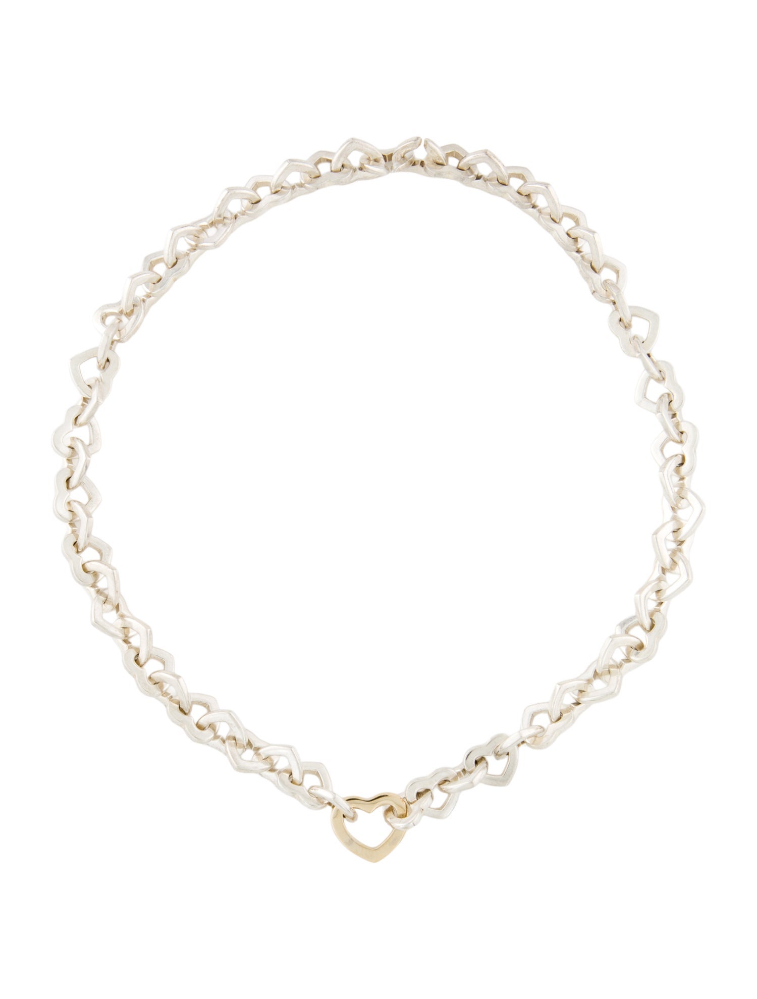 Tiffany & Co. Vintage Two-Tone Heart Link Necklace