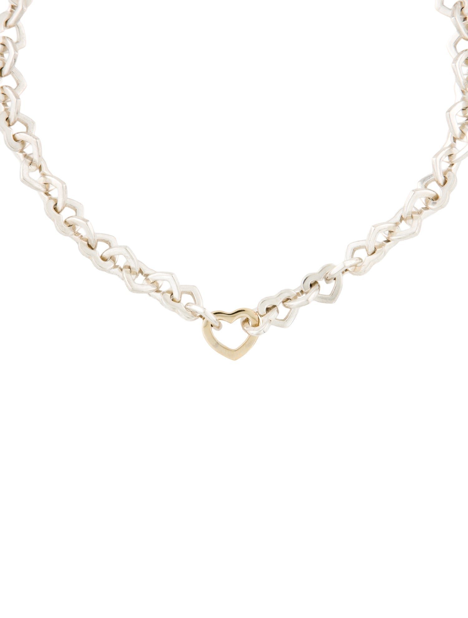 Tiffany & Co. Vintage Two-Tone Heart Link Necklace
