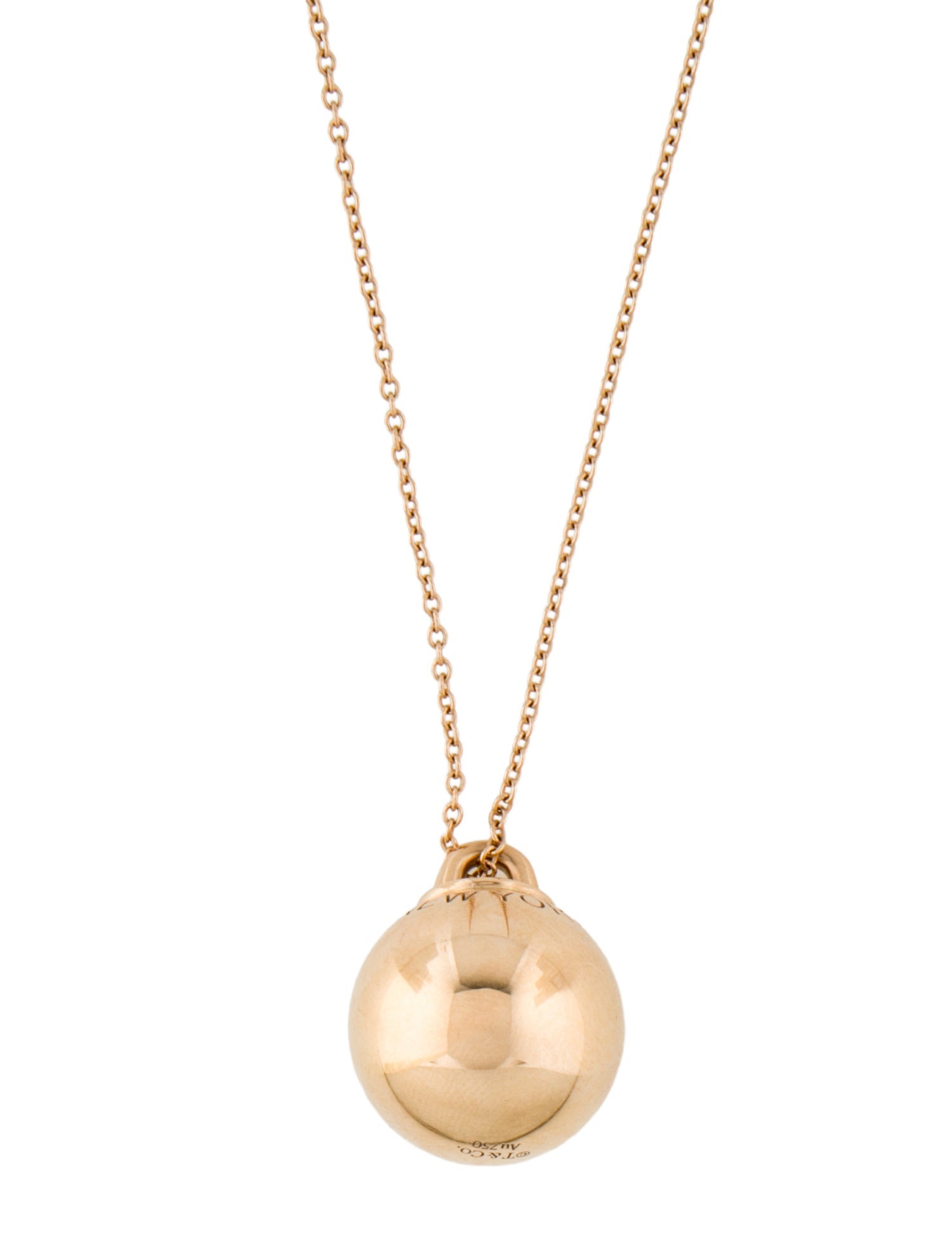 Tiffany & Co. 18K Ball Pendant Necklace