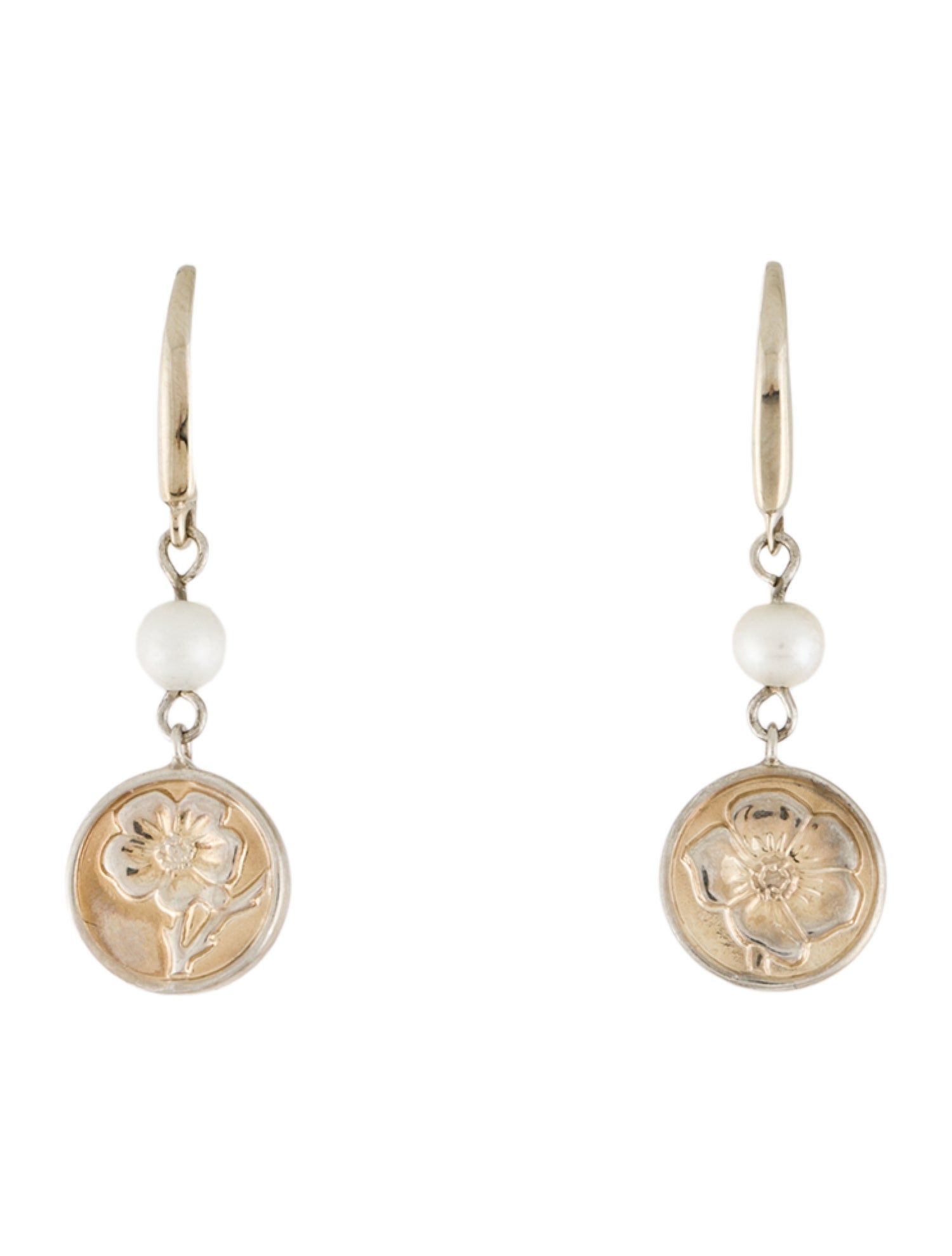 Tiffany & Co. Pearl Flower Drop Earrings