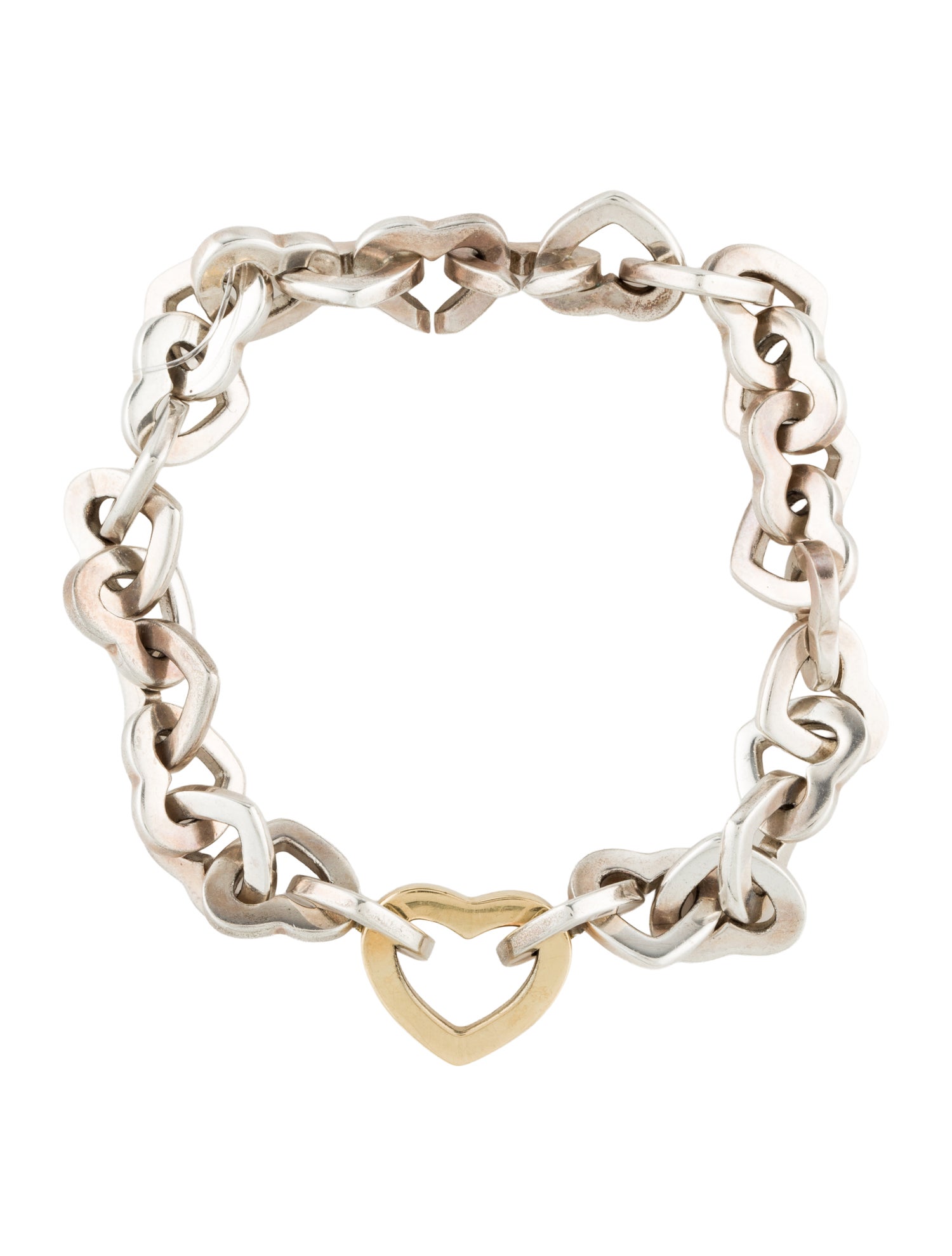 Tiffany & Co. Vintage Two-Tone Heart Links Bracelet