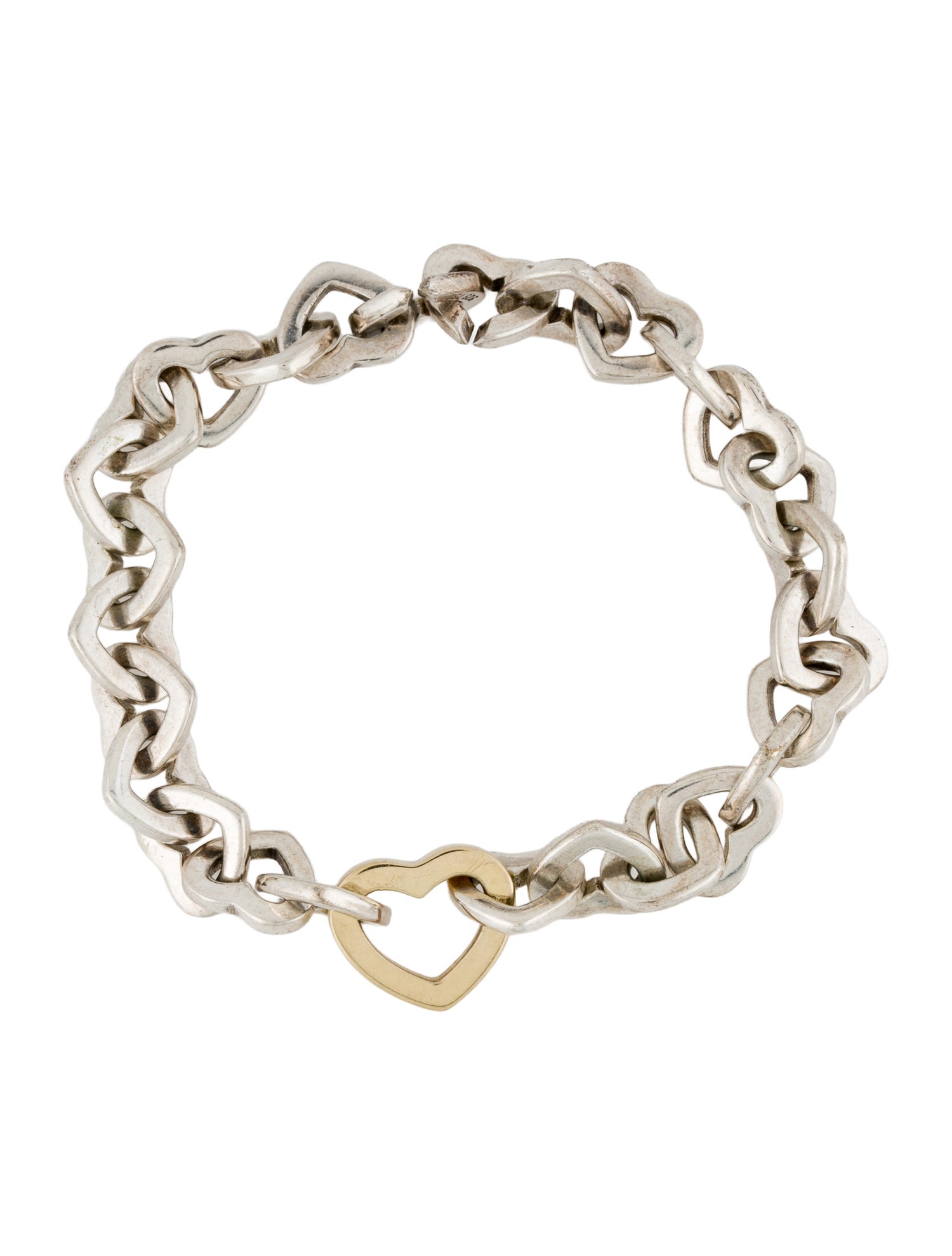 Tiffany & Co. Two-Tone Heart Link Bracelet