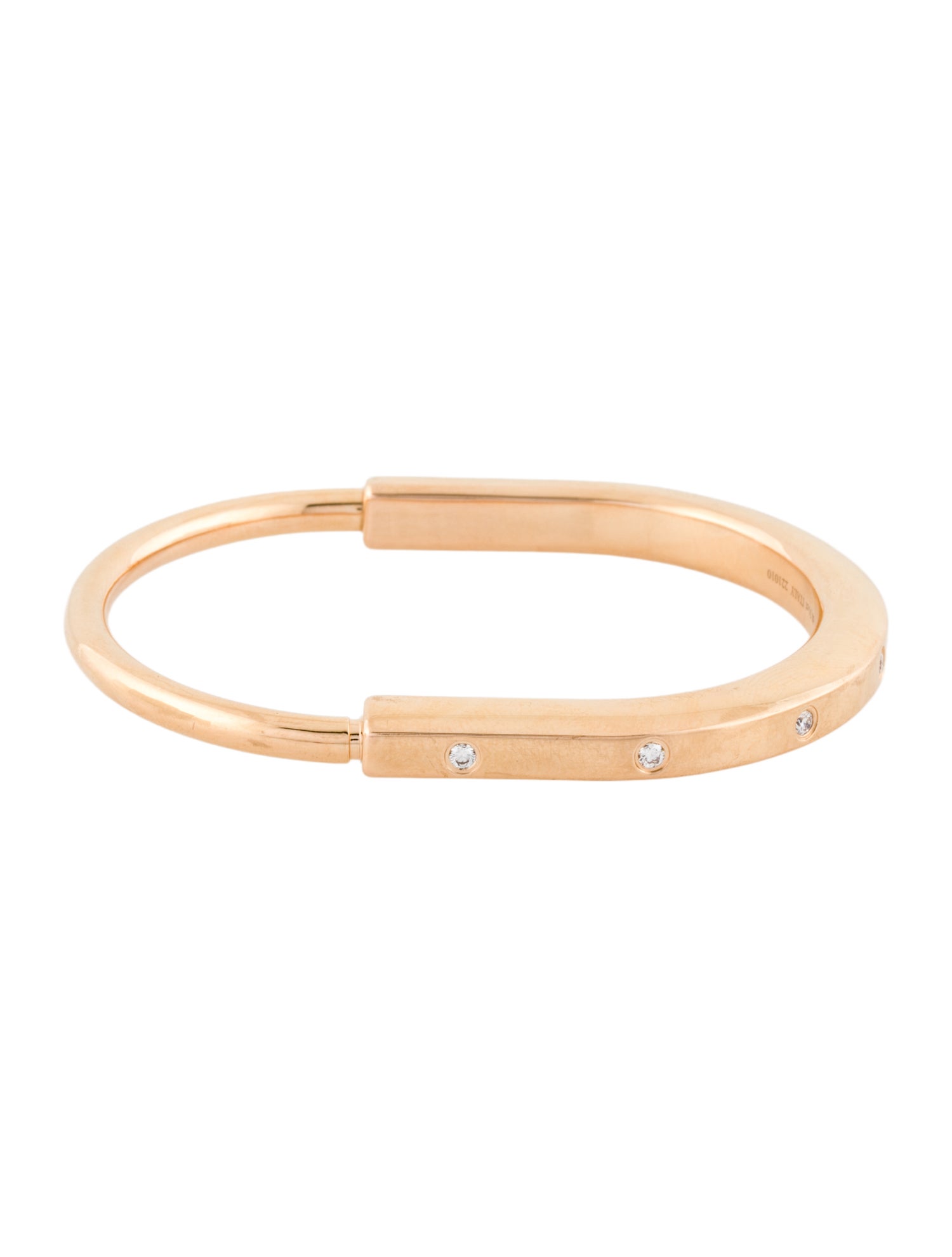 Tiffany & Co. 18K Diamond Lock Bangle Bracelet