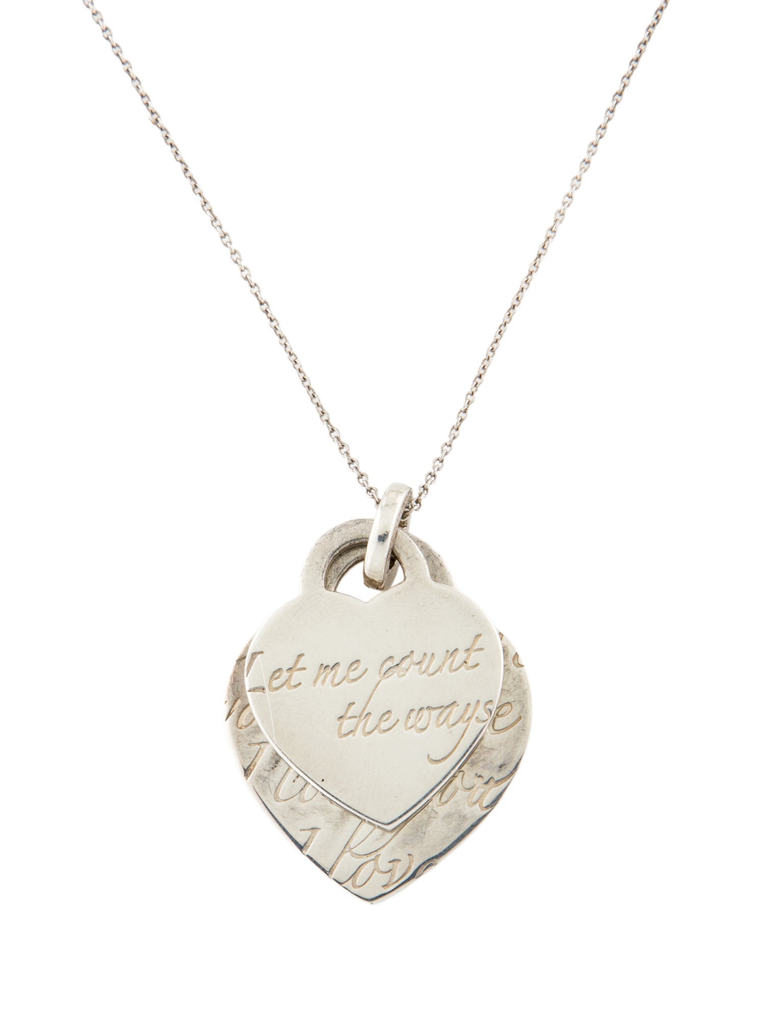Tiffany & Co. 'I Love You ' Double Heart Pendant Necklace