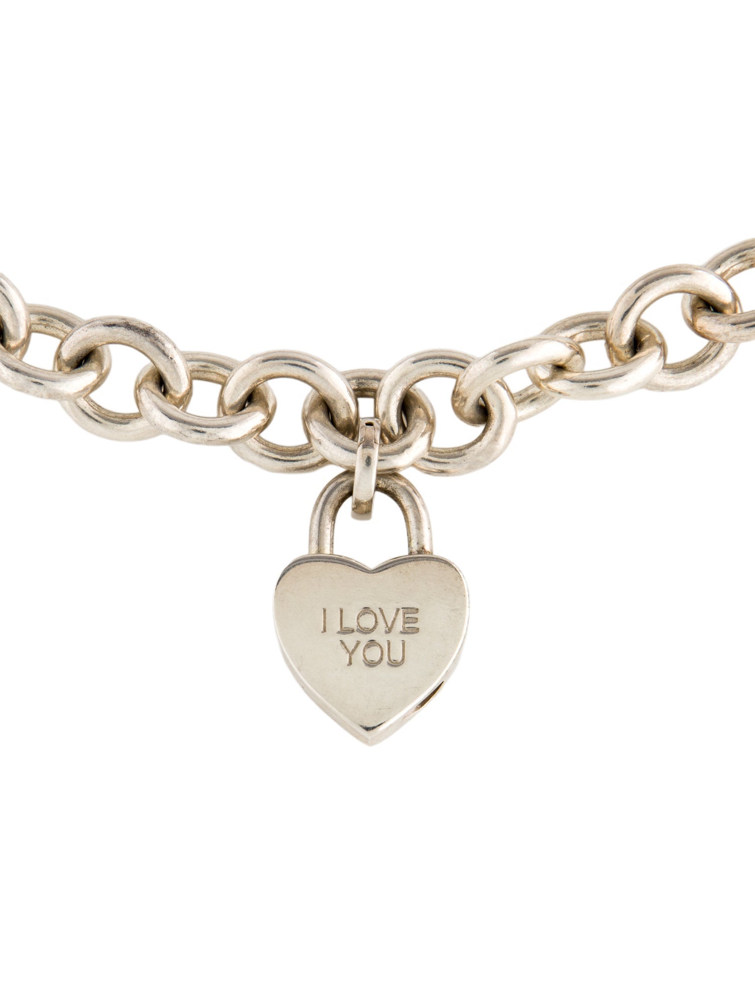 Tiffany & Co. 'I LOVE YOU' Padlock Pendant Collar Necklace