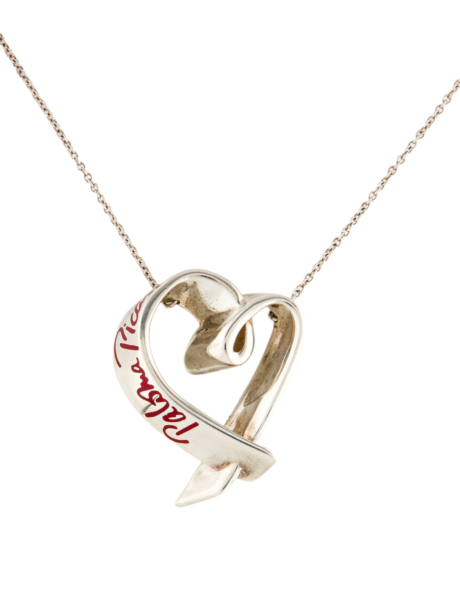 Tiffany & Co. Enamel Loving Heart Pendant Necklace