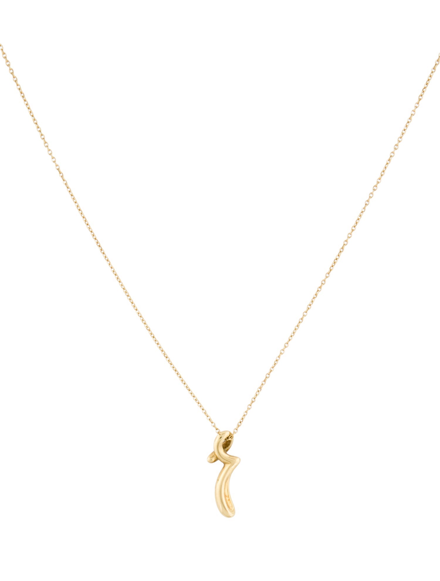 Tiffany & Co. 18K Small Alphabet 'R' Pendant Necklace
