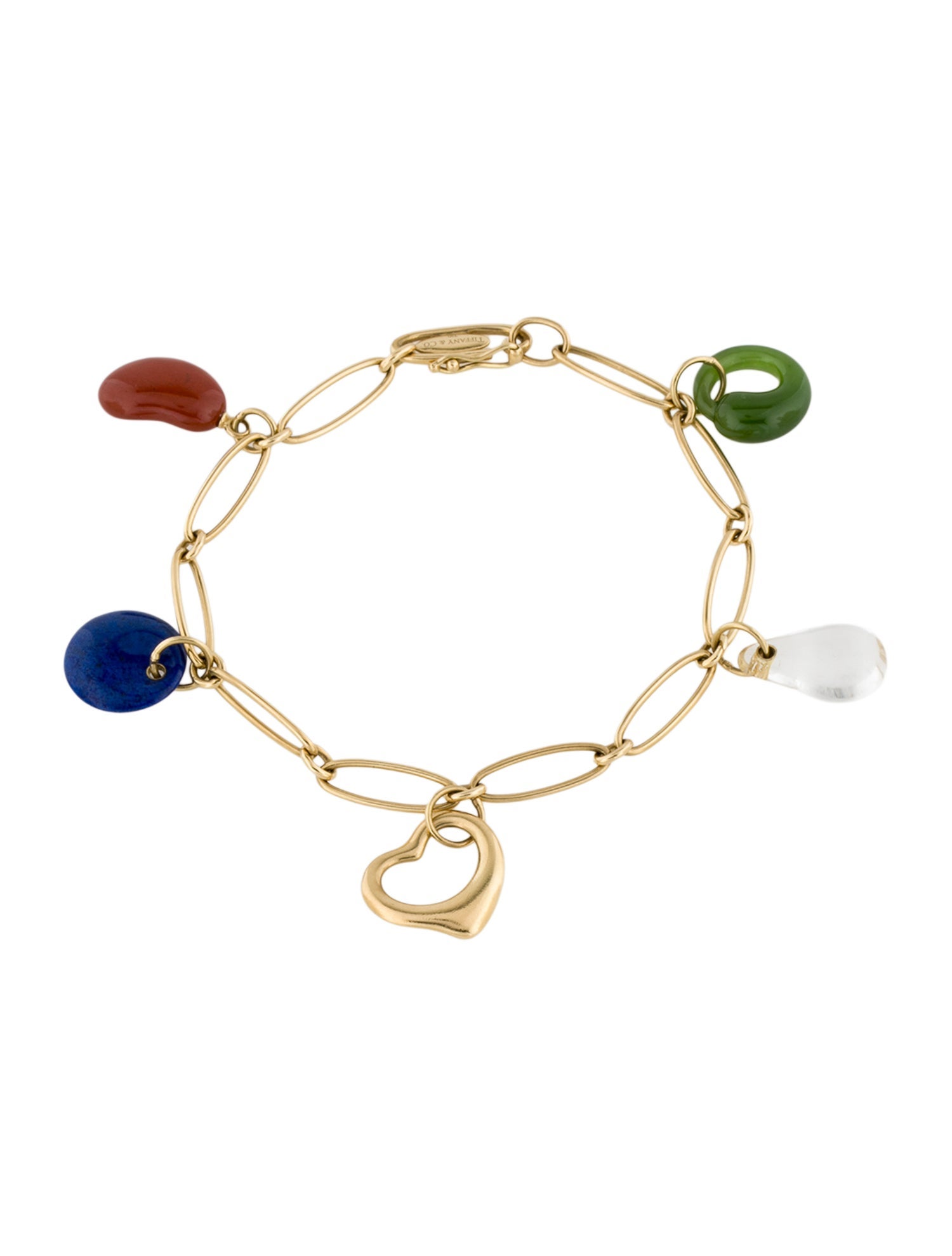 Tiffany & Co. 18K Multistone Five-Stone Charm Bracelet