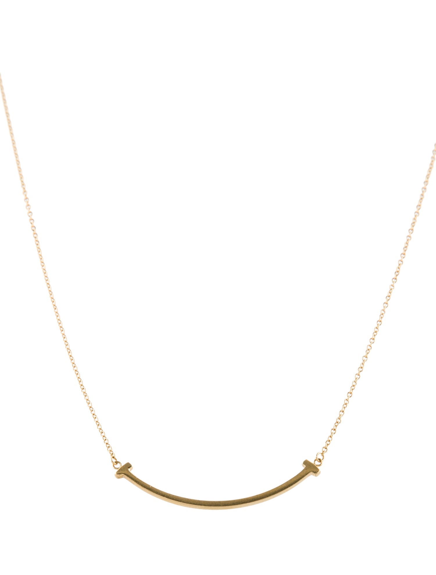 Tiffany & Co. 18K Small Smile Pendant Necklace