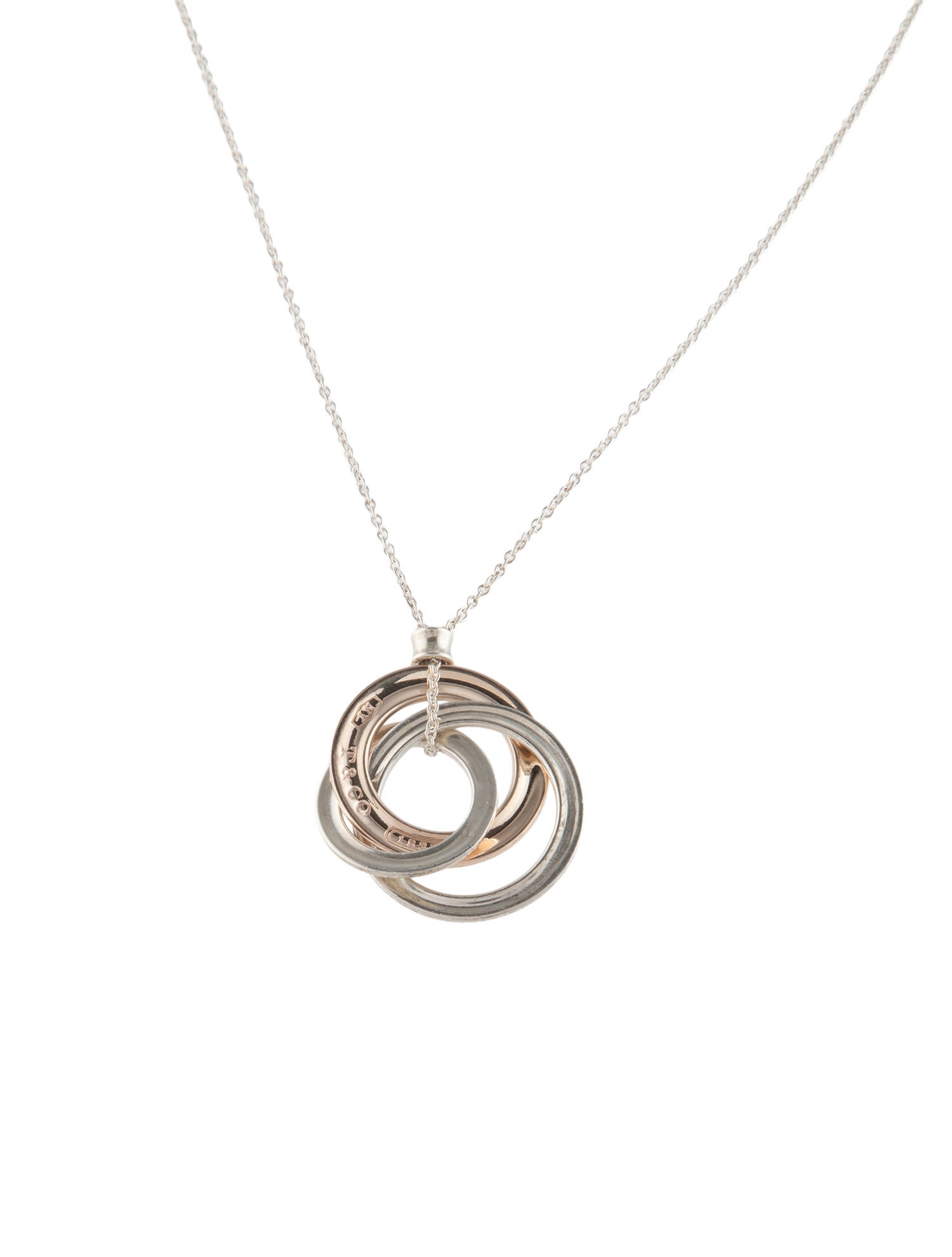 Tiffany & Co. 1837 Two-Tone Interlocking Circles Pendant Necklace