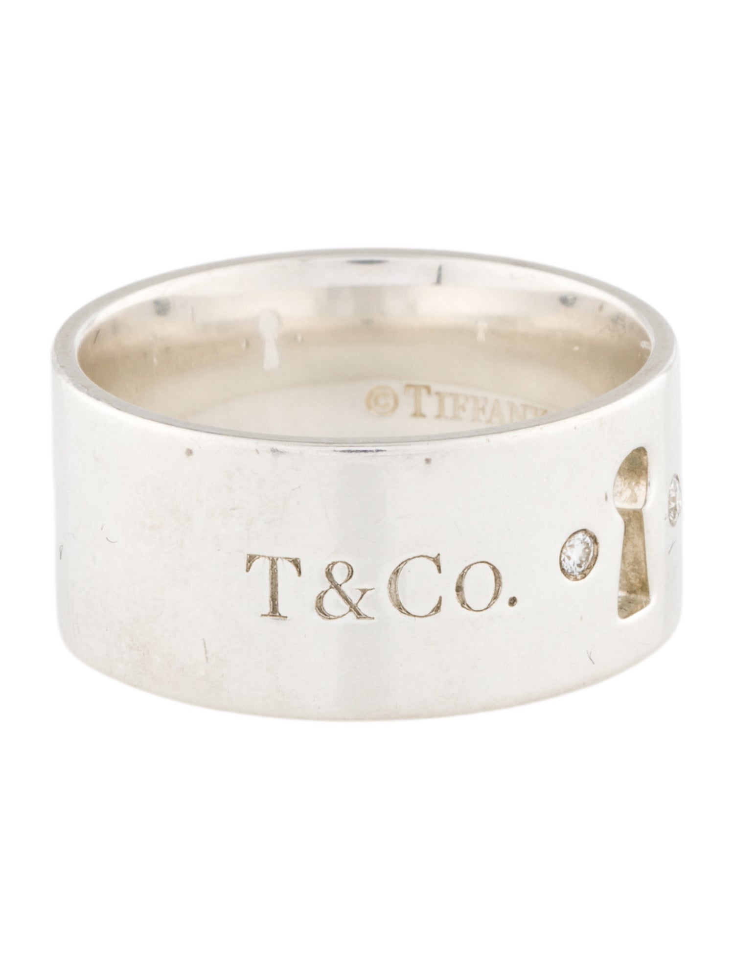 Tiffany & Co. Diamond Key Hole Wide Band