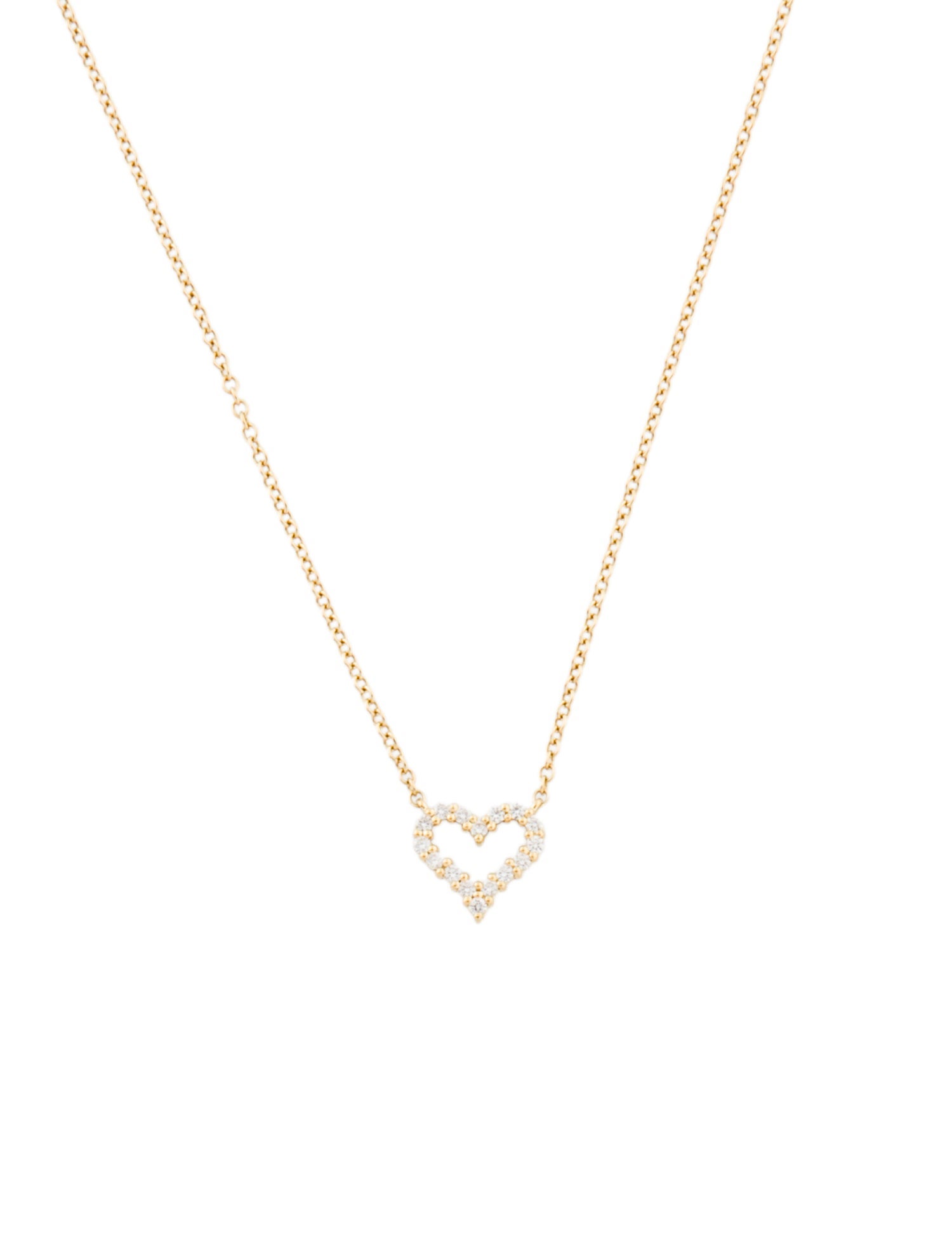 Tiffany & Co. 18K Diamond Heart Pendant Necklace