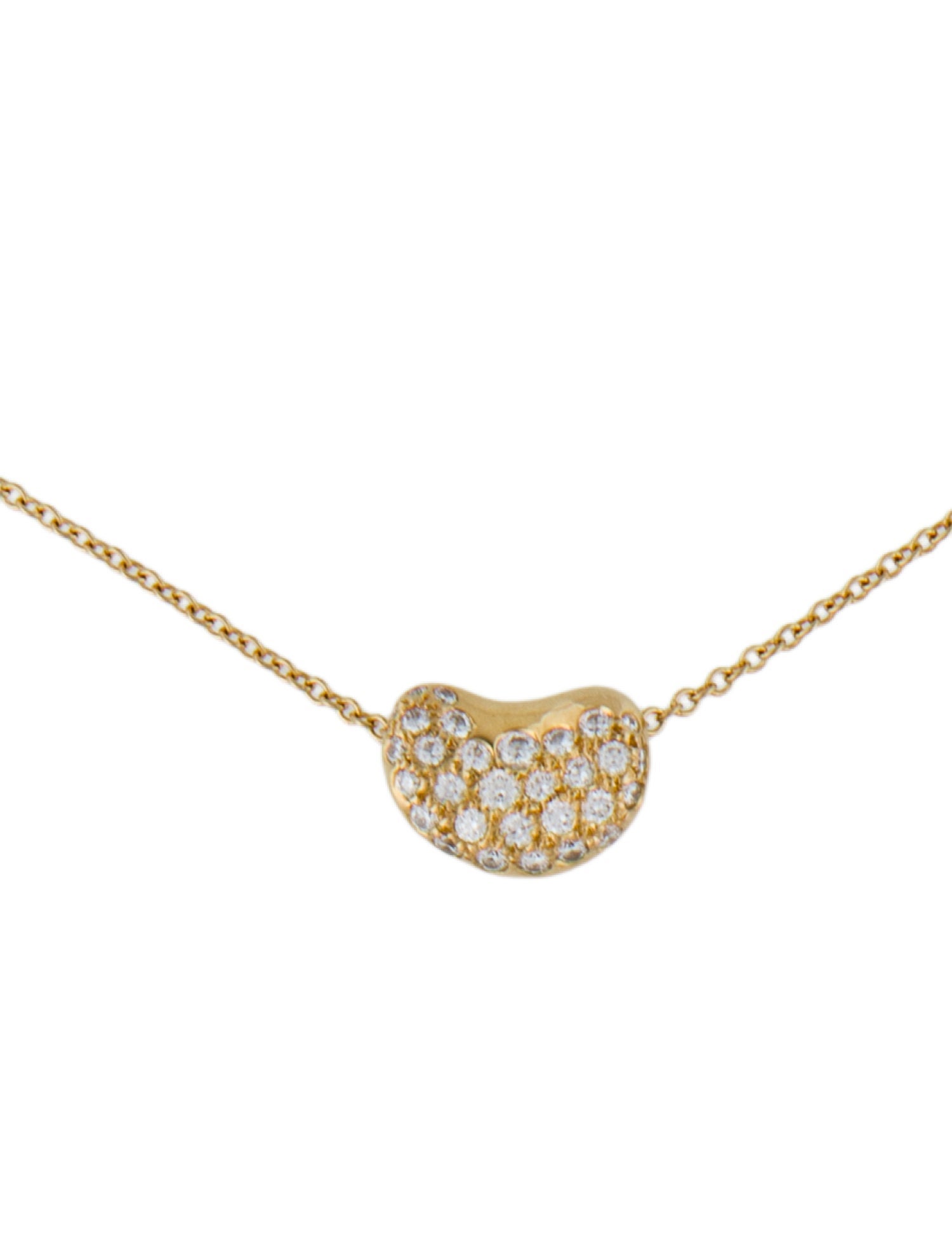 Tiffany & Co. 18K Diamond Bean Design® Pendant Necklace